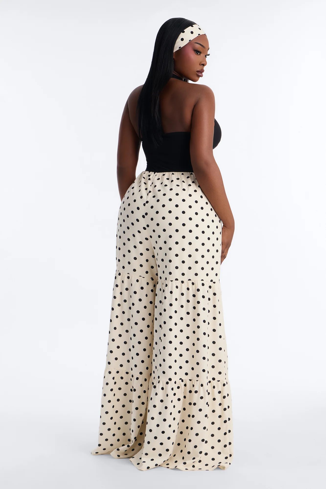 Off To Italy Polka Dot 2 Piece Jumpsuit Set - Black/combo - Image 8