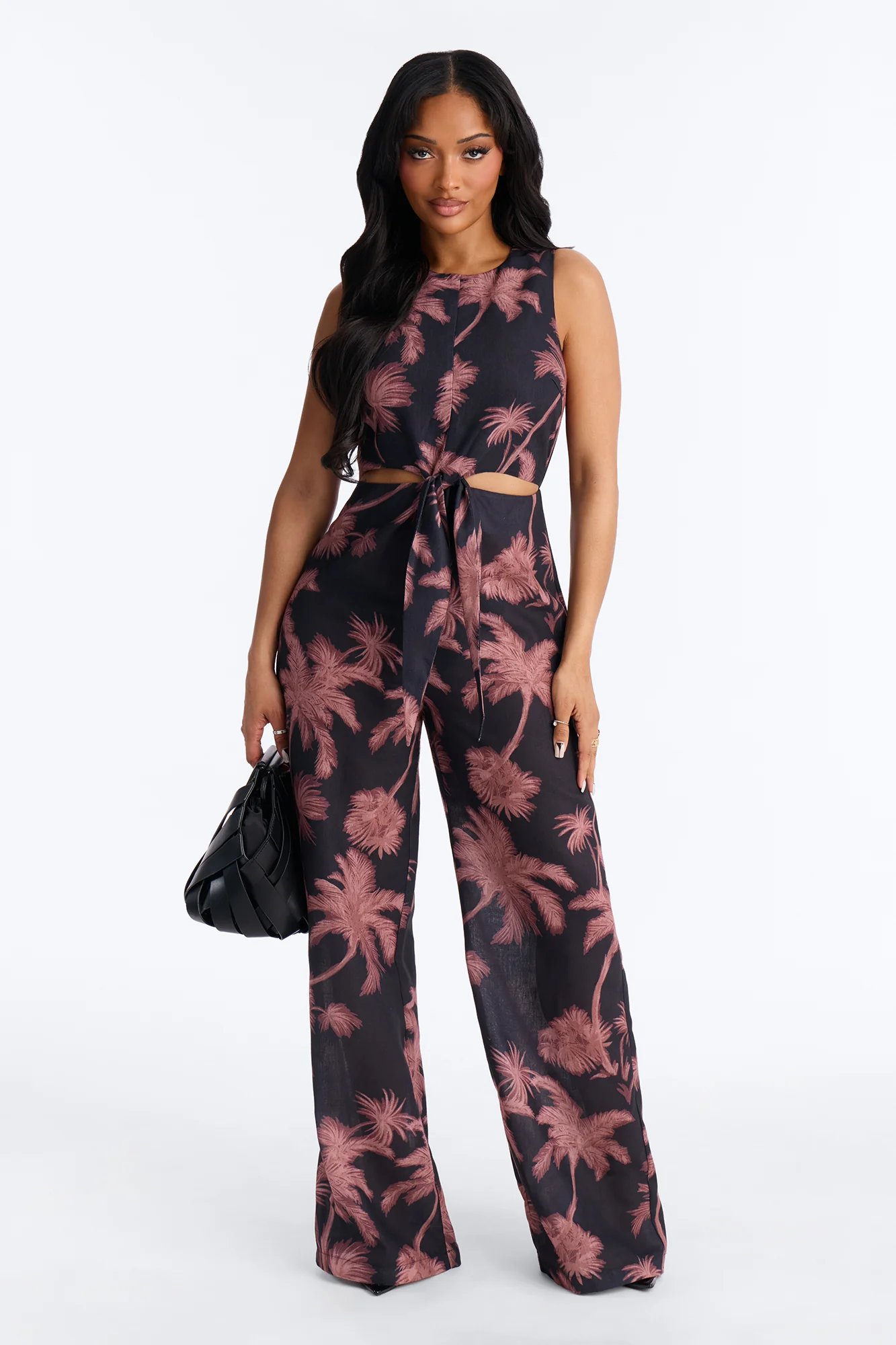 Off To Sunset Linen Jumpsuit - Black
