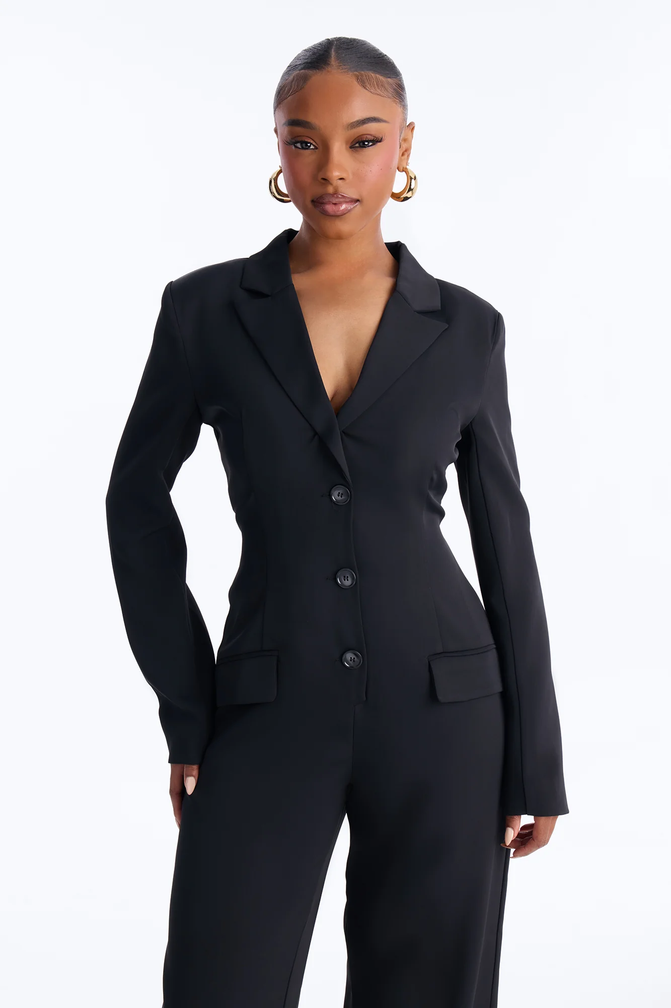 Office Hours Wide Leg Jumpsuit - Black - Image 2