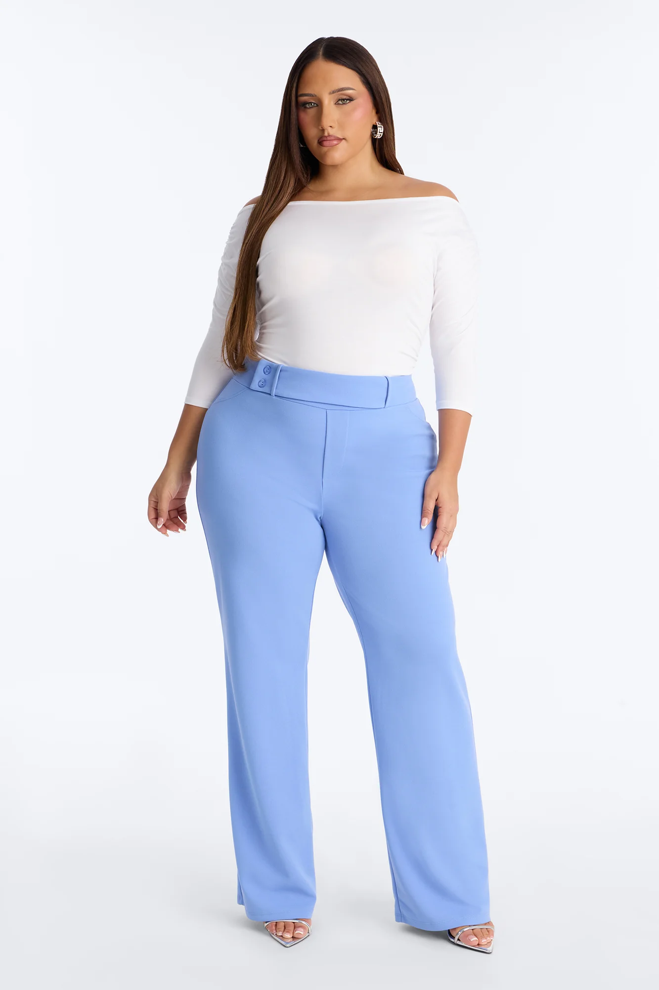 Office Tea Straight Leg Trouser Pant - Periwinkle - Image 5