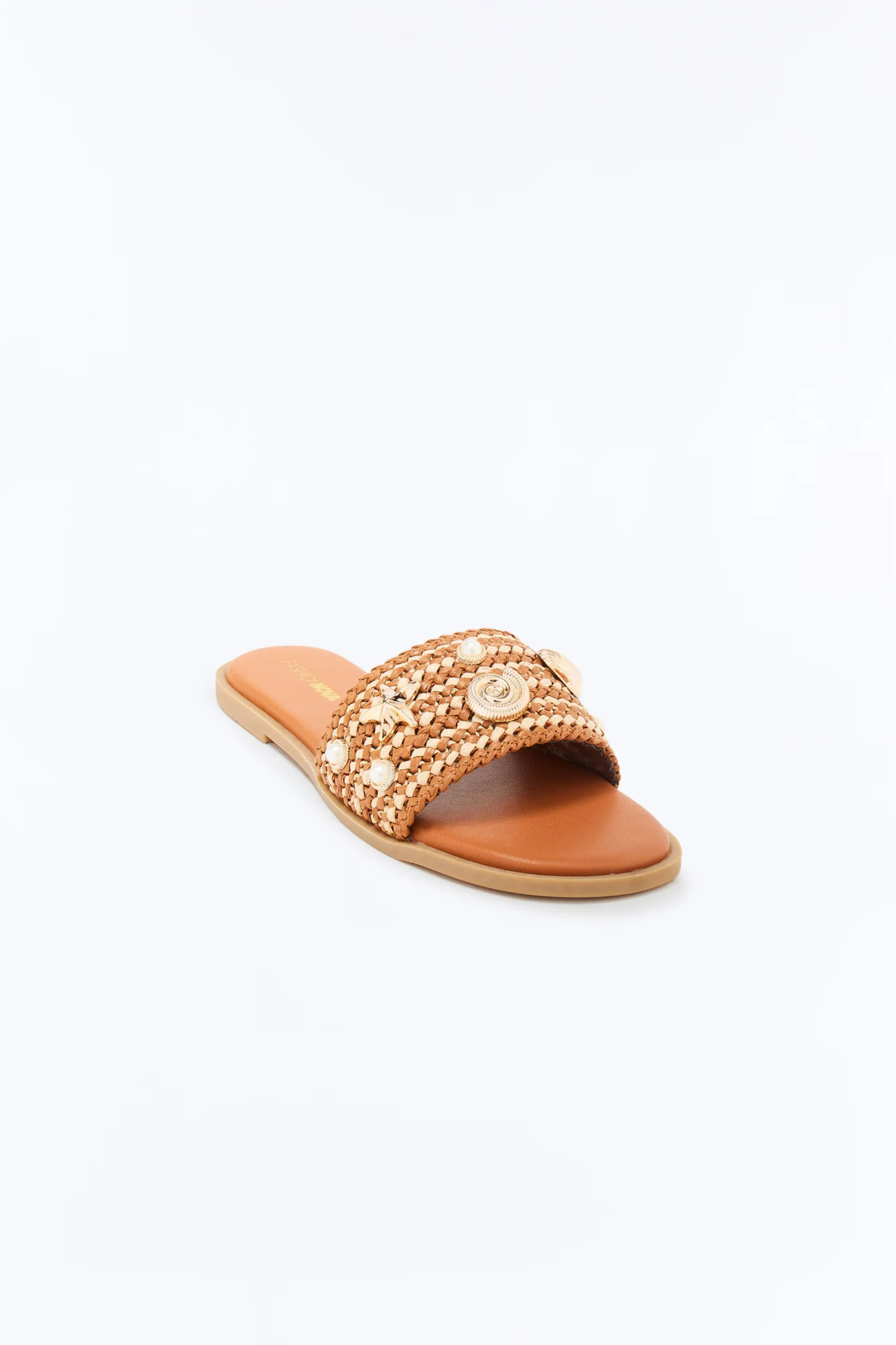 Ojai Raffia Slip On Sandals - Tan - Image 2