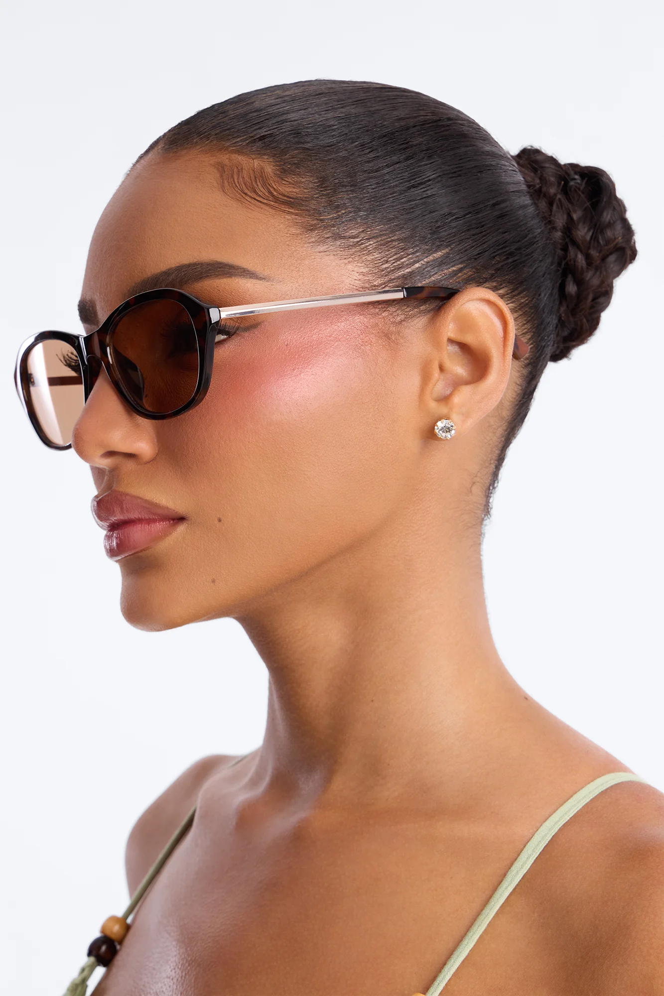 Olivia Square Sunglasses - Tortoise - Image 2