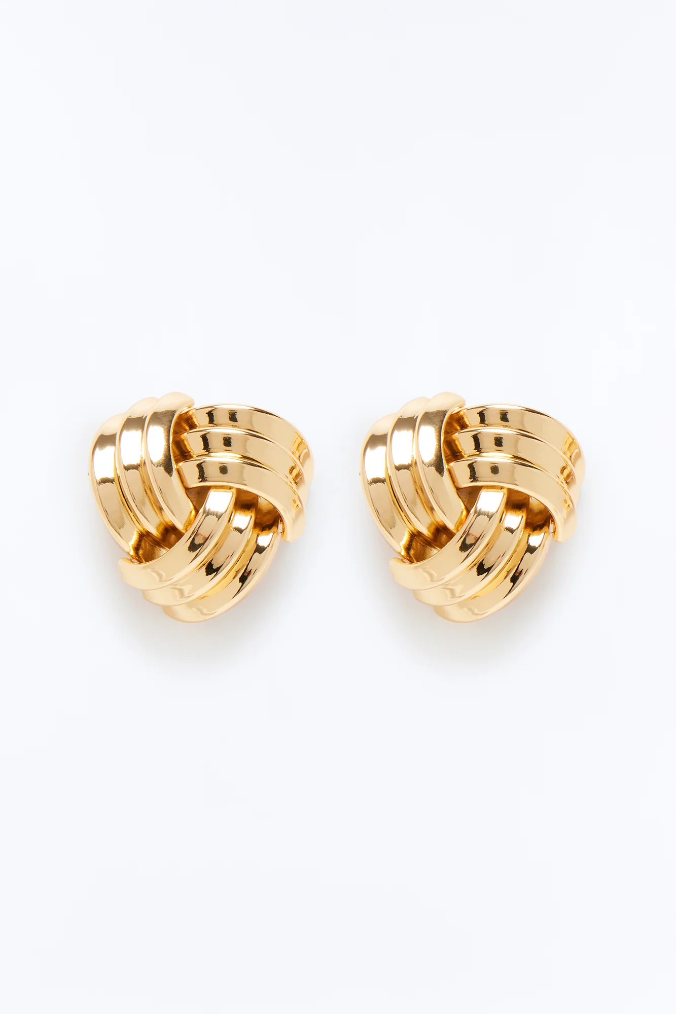 Olivia Twisted Knot Stud Earrings - Gold - Image 3