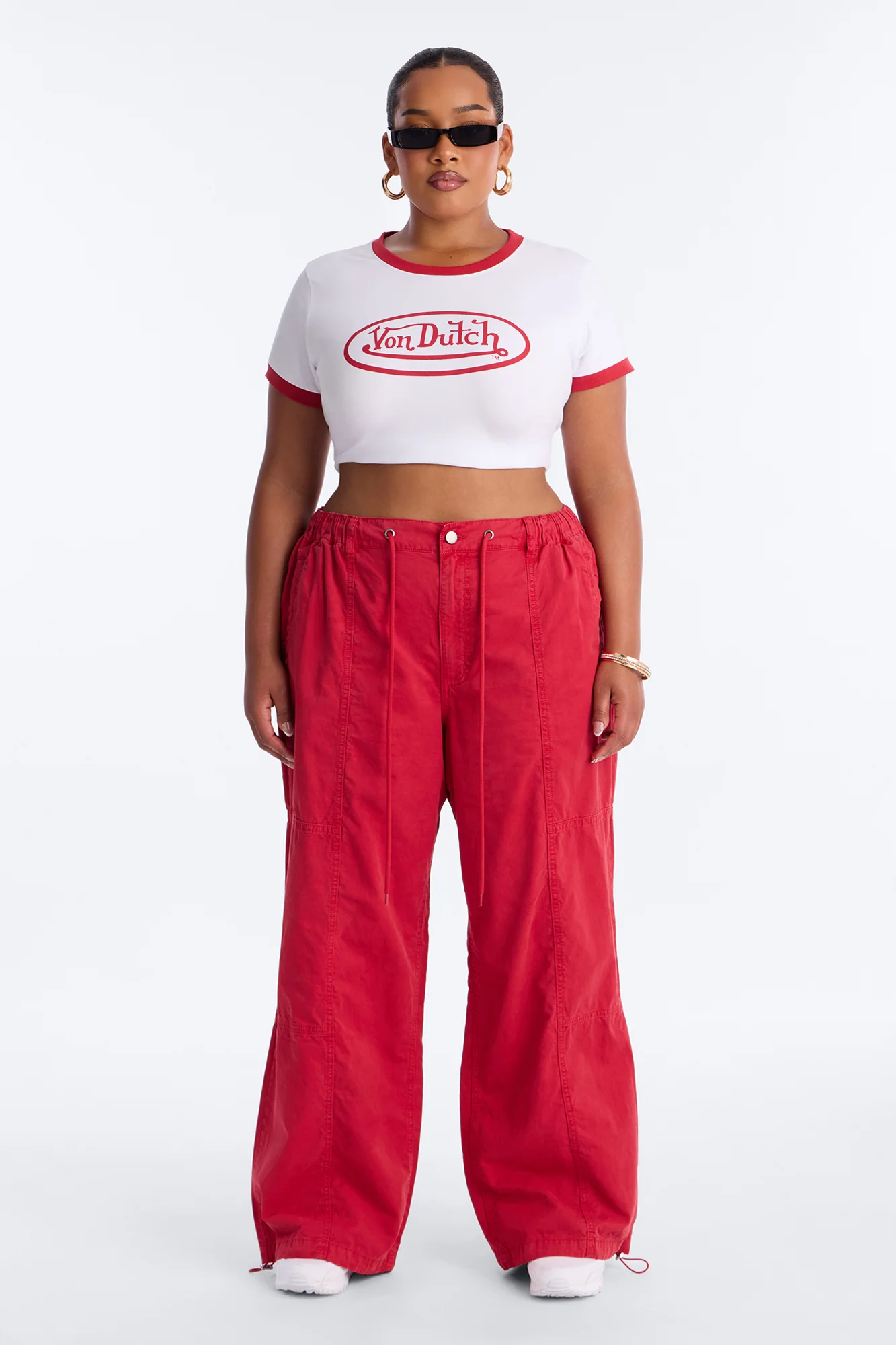 Olivia Wide Leg Jogger - Red - Image 5