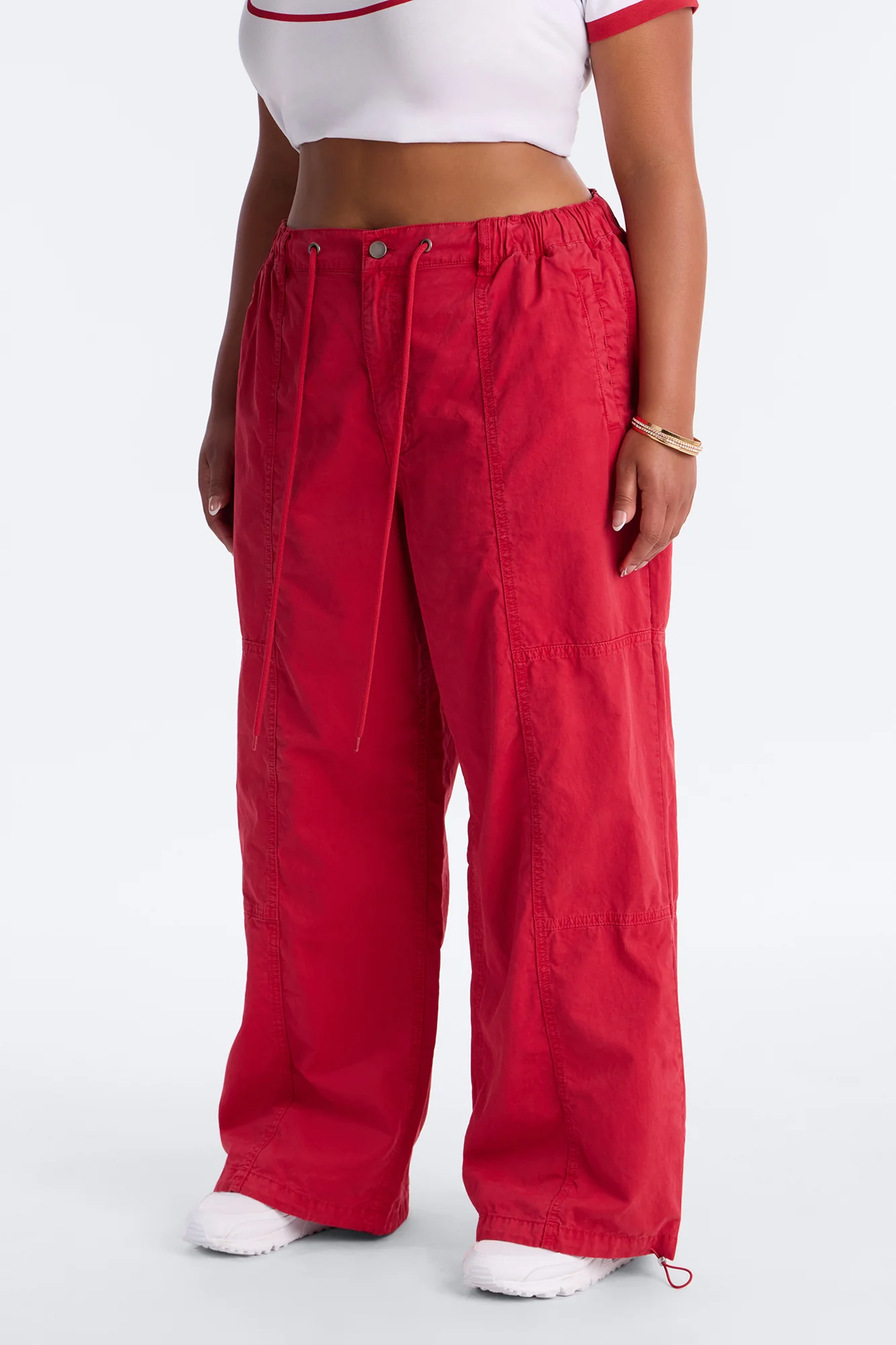 Olivia Wide Leg Jogger - Red - Image 6