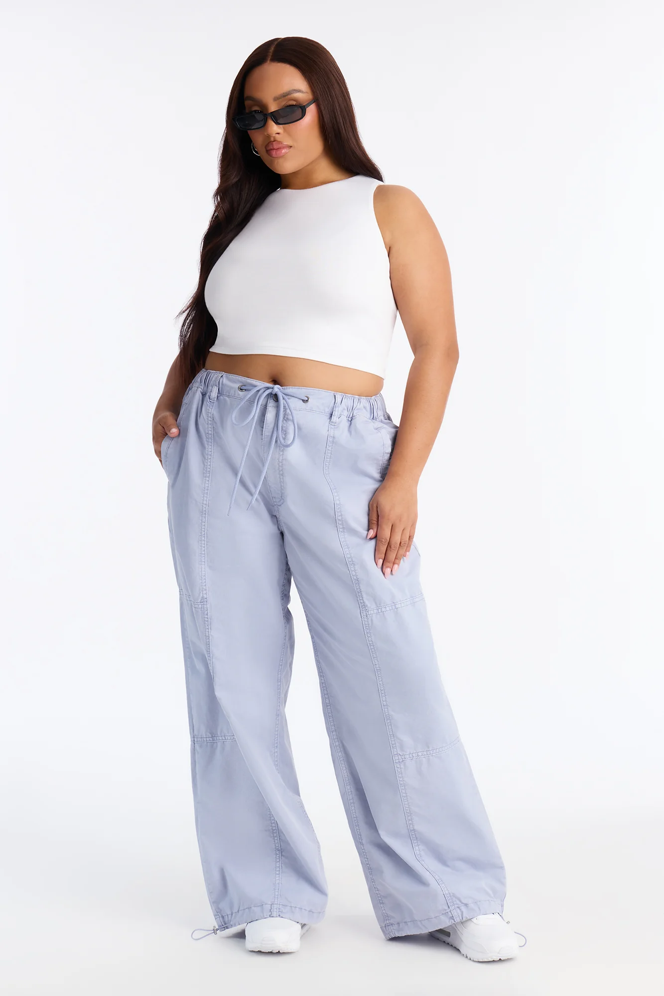 Olivia Wide Leg Jogger - Slate Grey - Image 5
