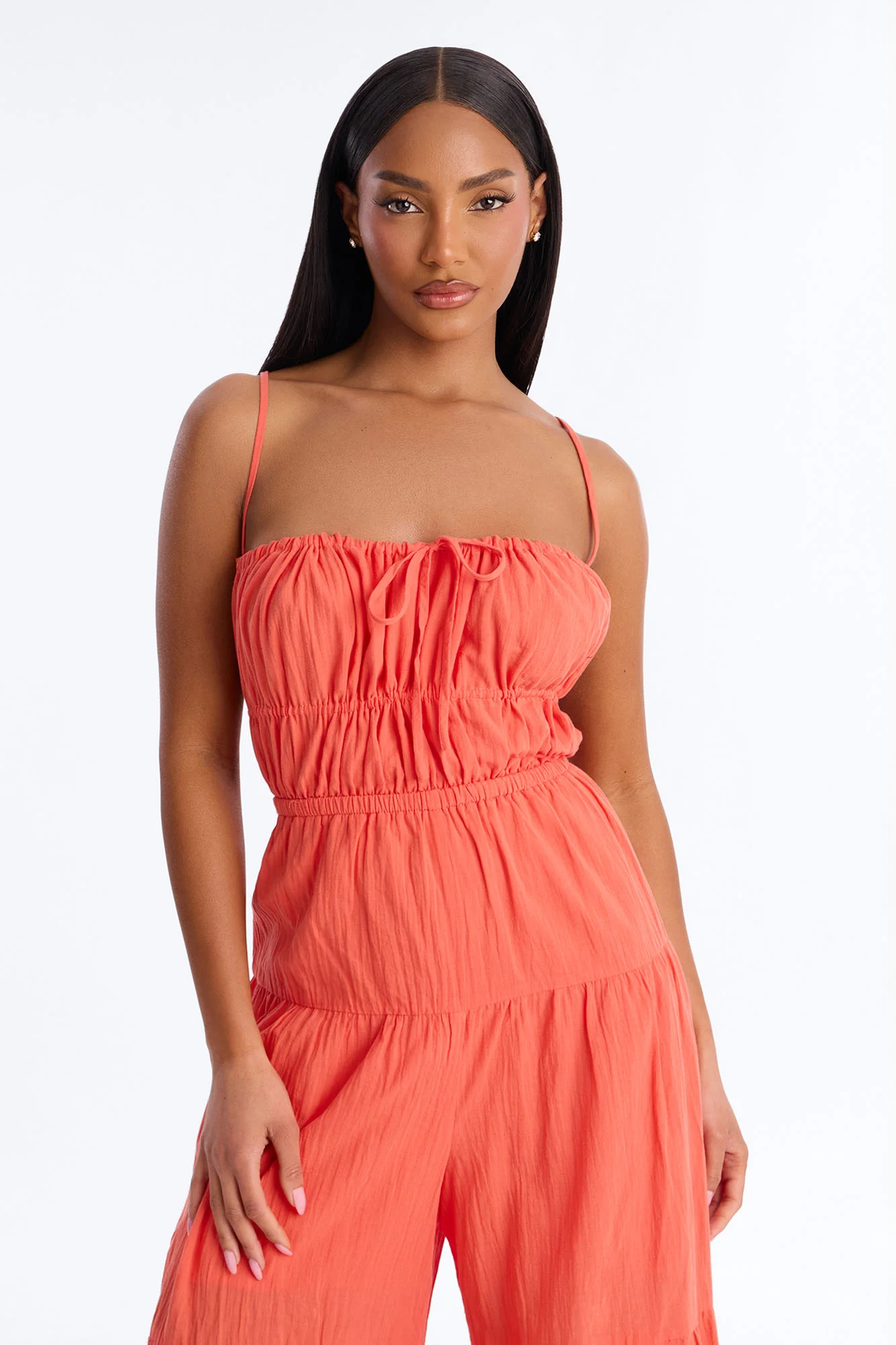 On A Getaway Wide Leg Jumpsuit - Orange - Image 2
