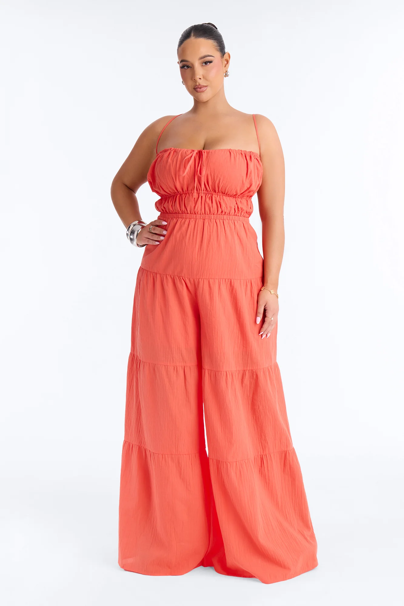 On A Getaway Wide Leg Jumpsuit - Orange - Image 5