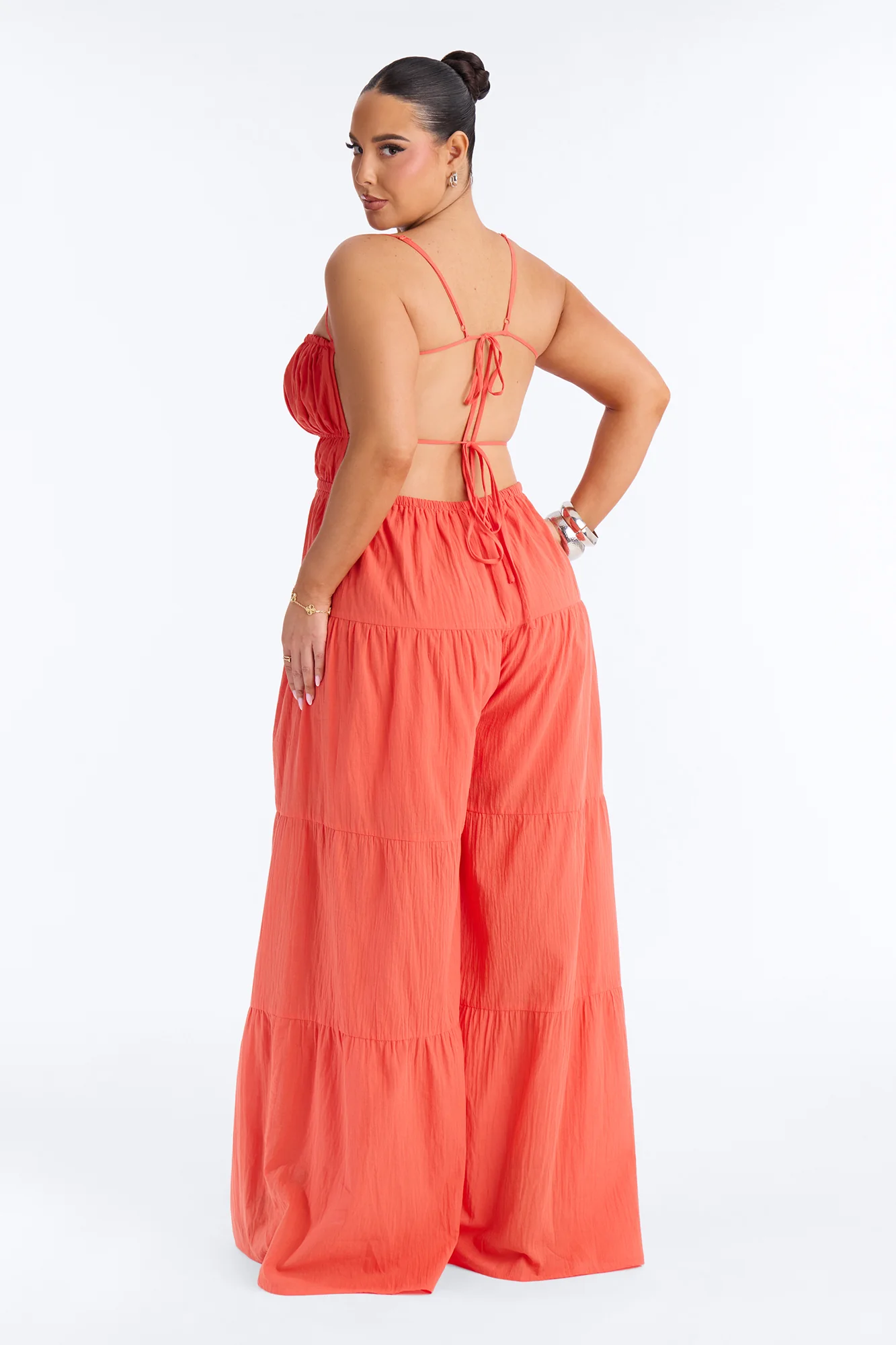 On A Getaway Wide Leg Jumpsuit - Orange - Image 8
