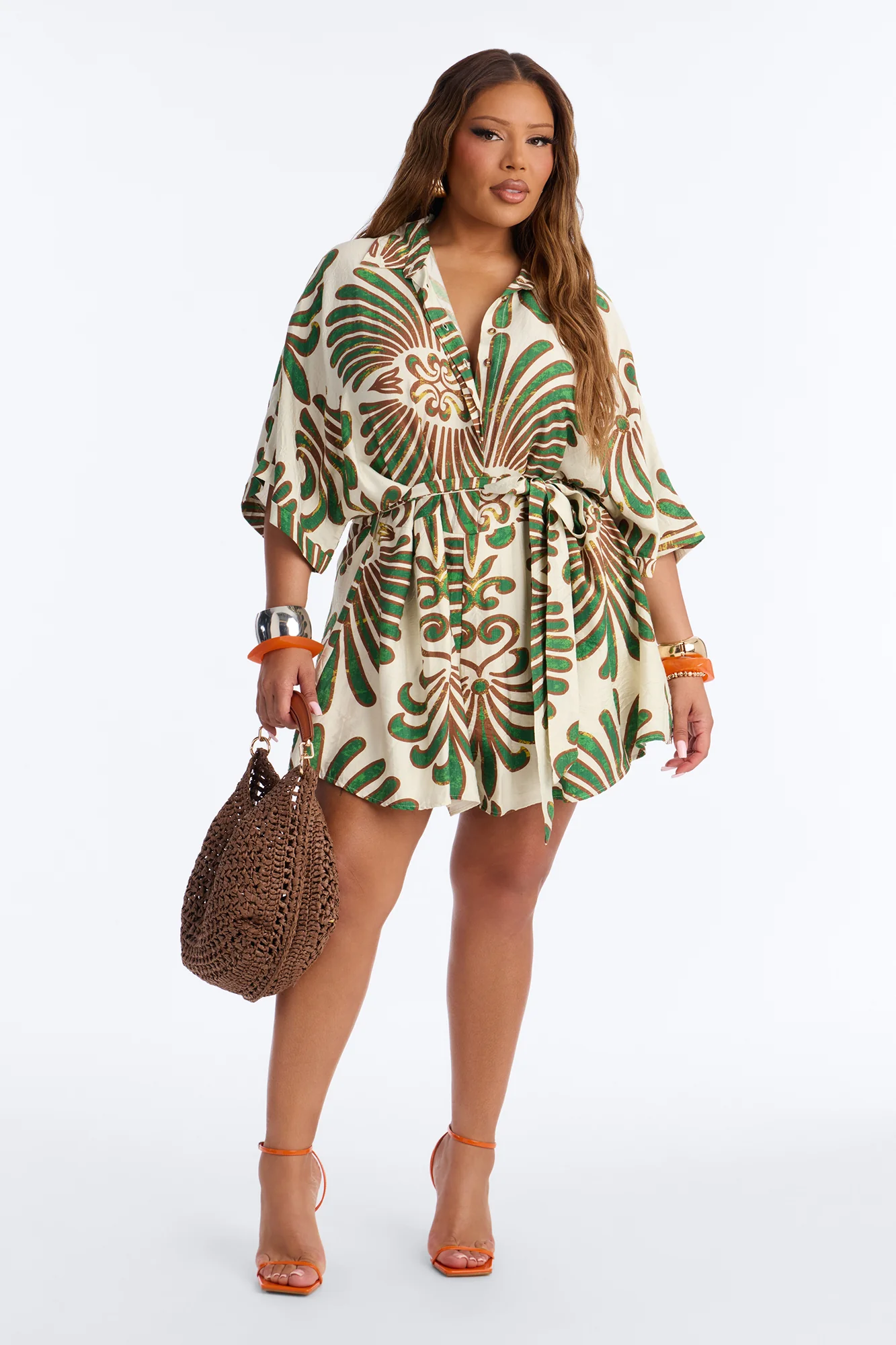 On Island Time Tropical Romper - Green/combo - Image 6