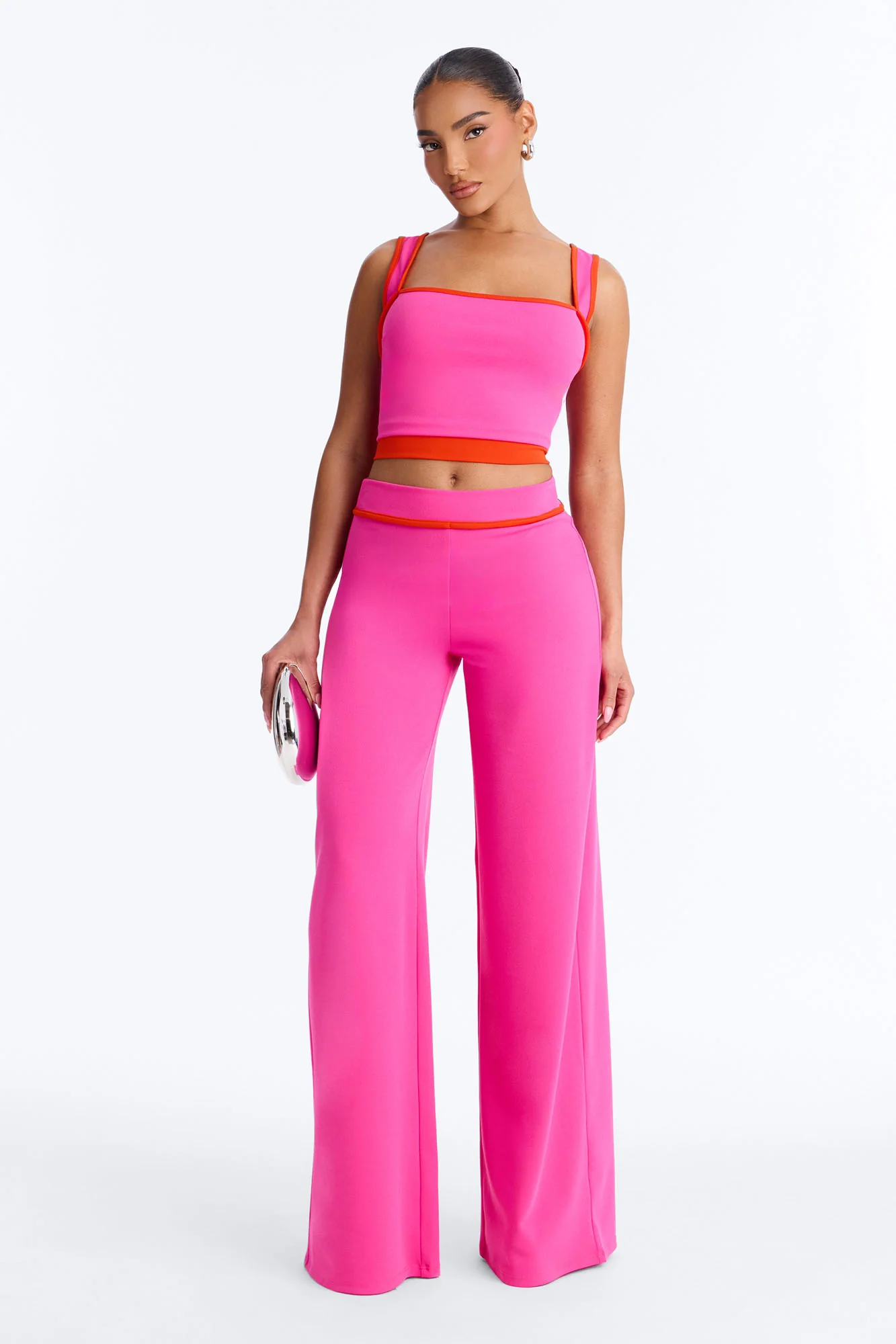 On Lock Wide Leg Pant Set - Fuchsia