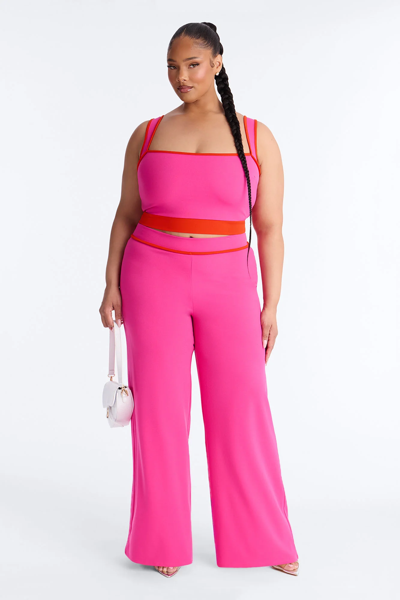 On Lock Wide Leg Pant Set - Fuchsia - Image 5