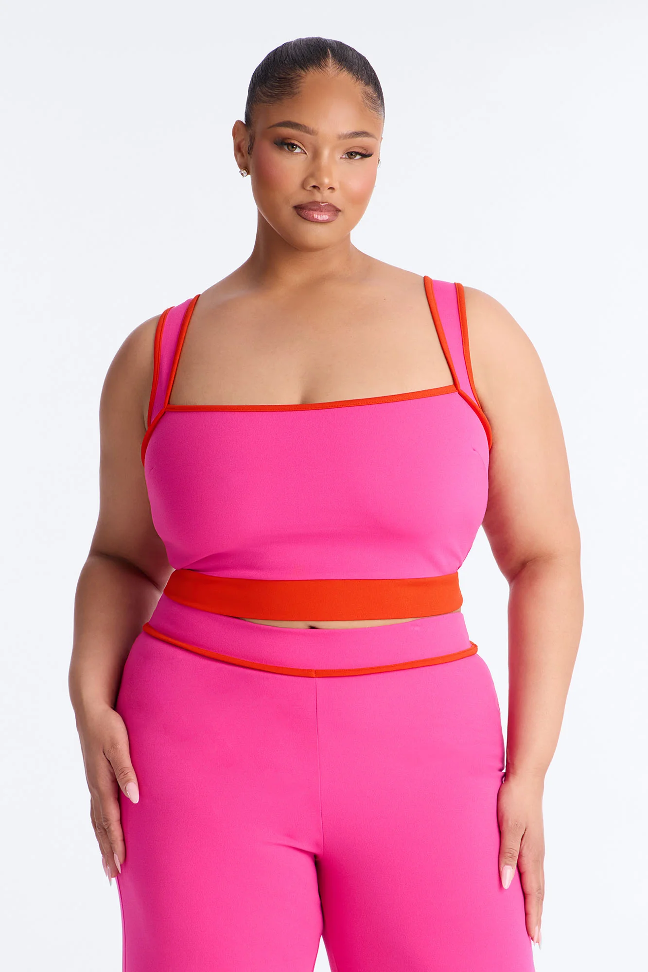 On Lock Wide Leg Pant Set - Fuchsia - Image 6