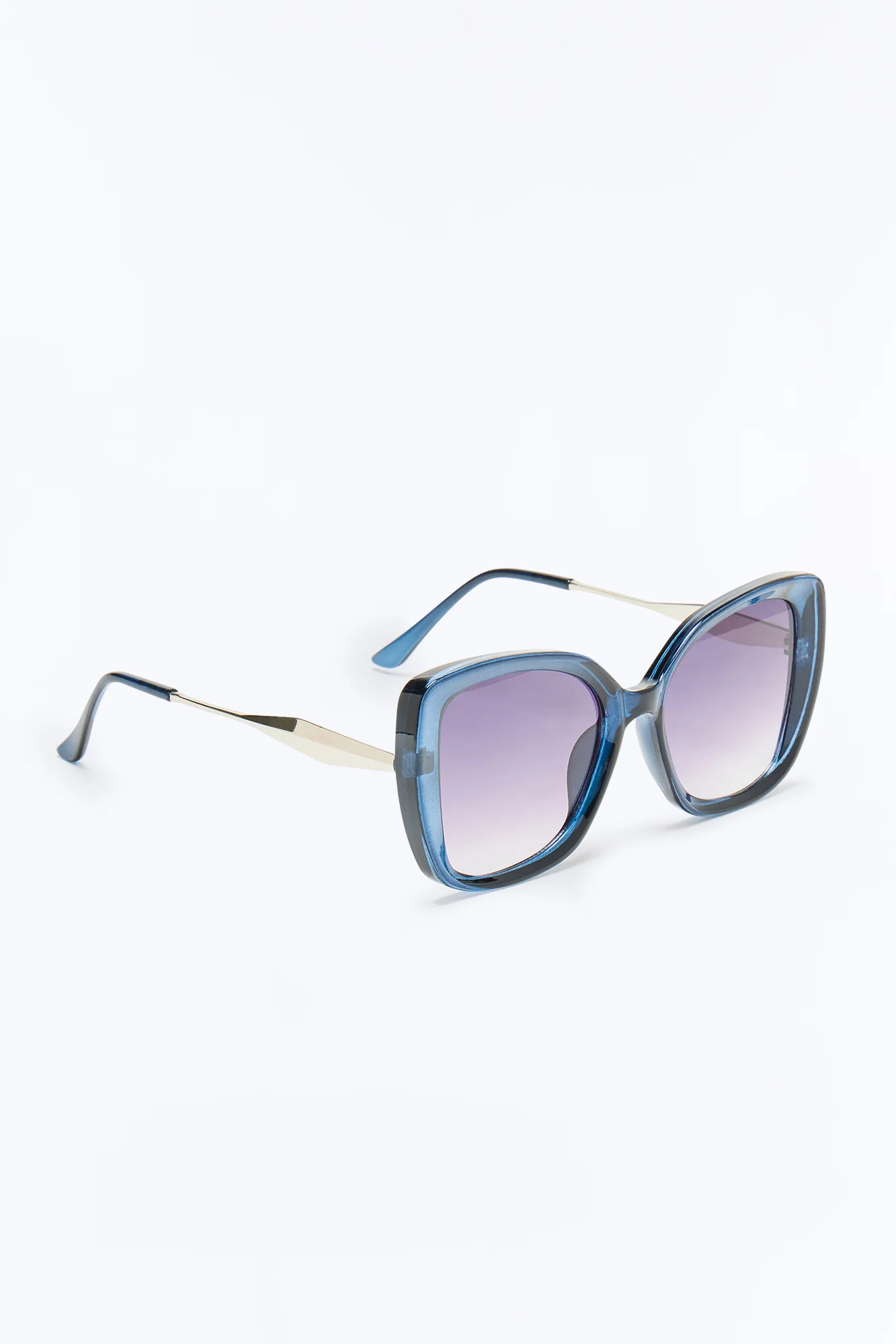 On My Good Side Cat Eye Sunglasses - Navy - Image 2