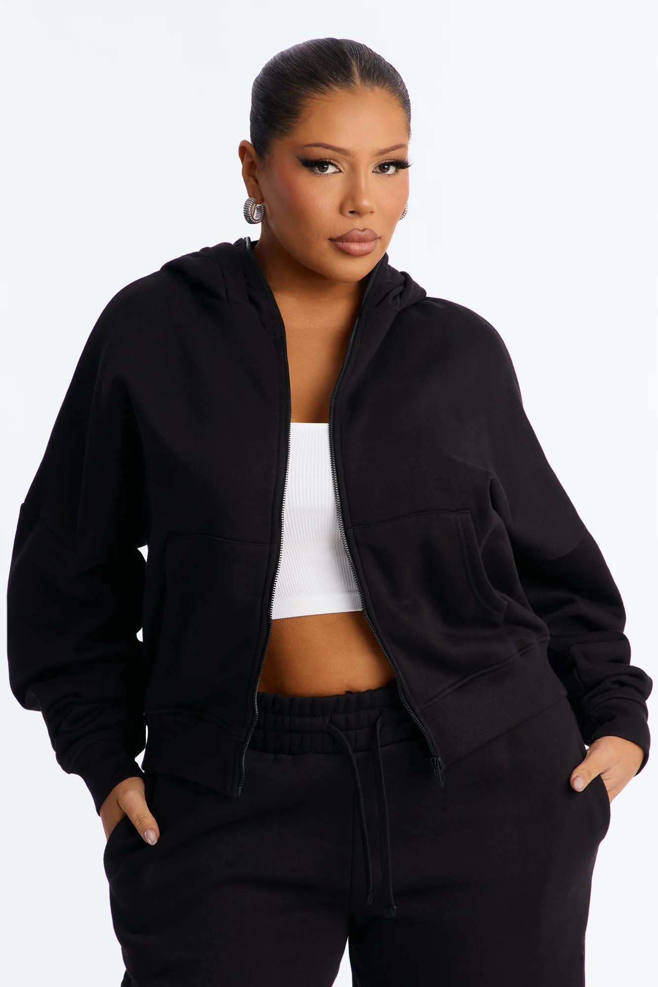 On Sight Fleece Ski Mask Hoodie - Black - Image 5