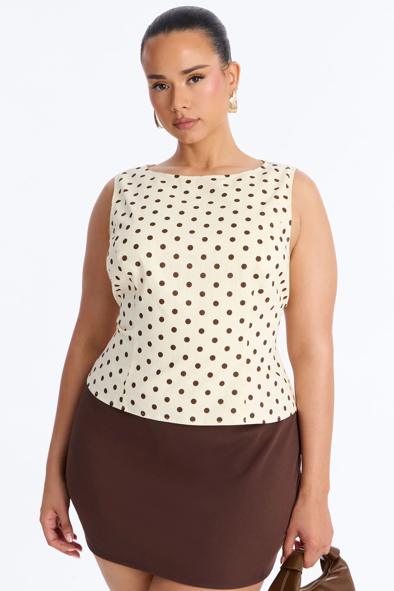 On The Cute Side Polka Dot Linen Top - Yellow/combo - Image 5