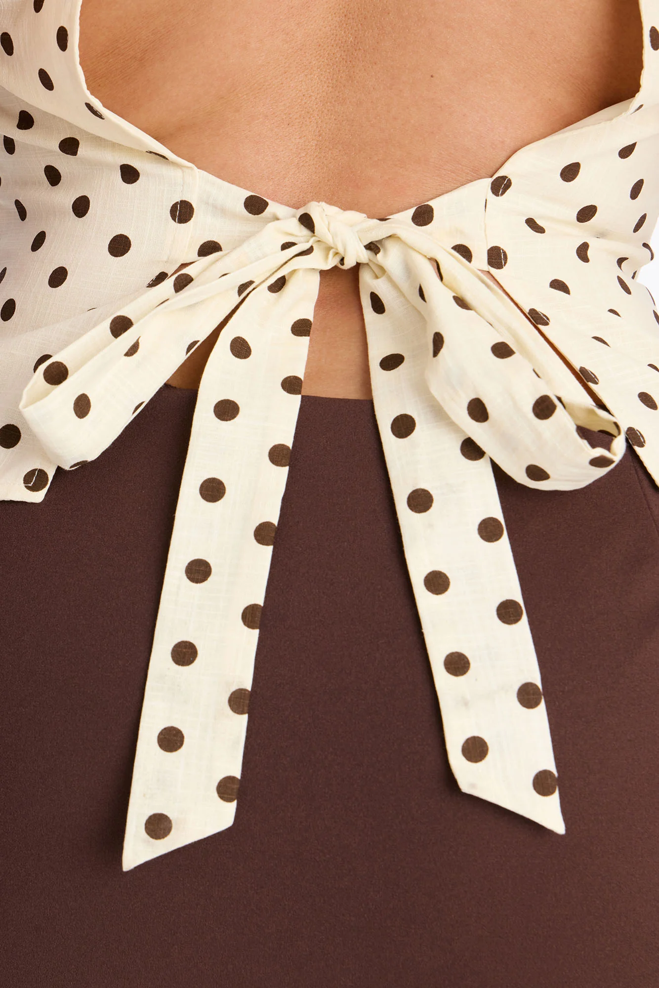 On The Cute Side Polka Dot Linen Top - Yellow/combo - Image 7