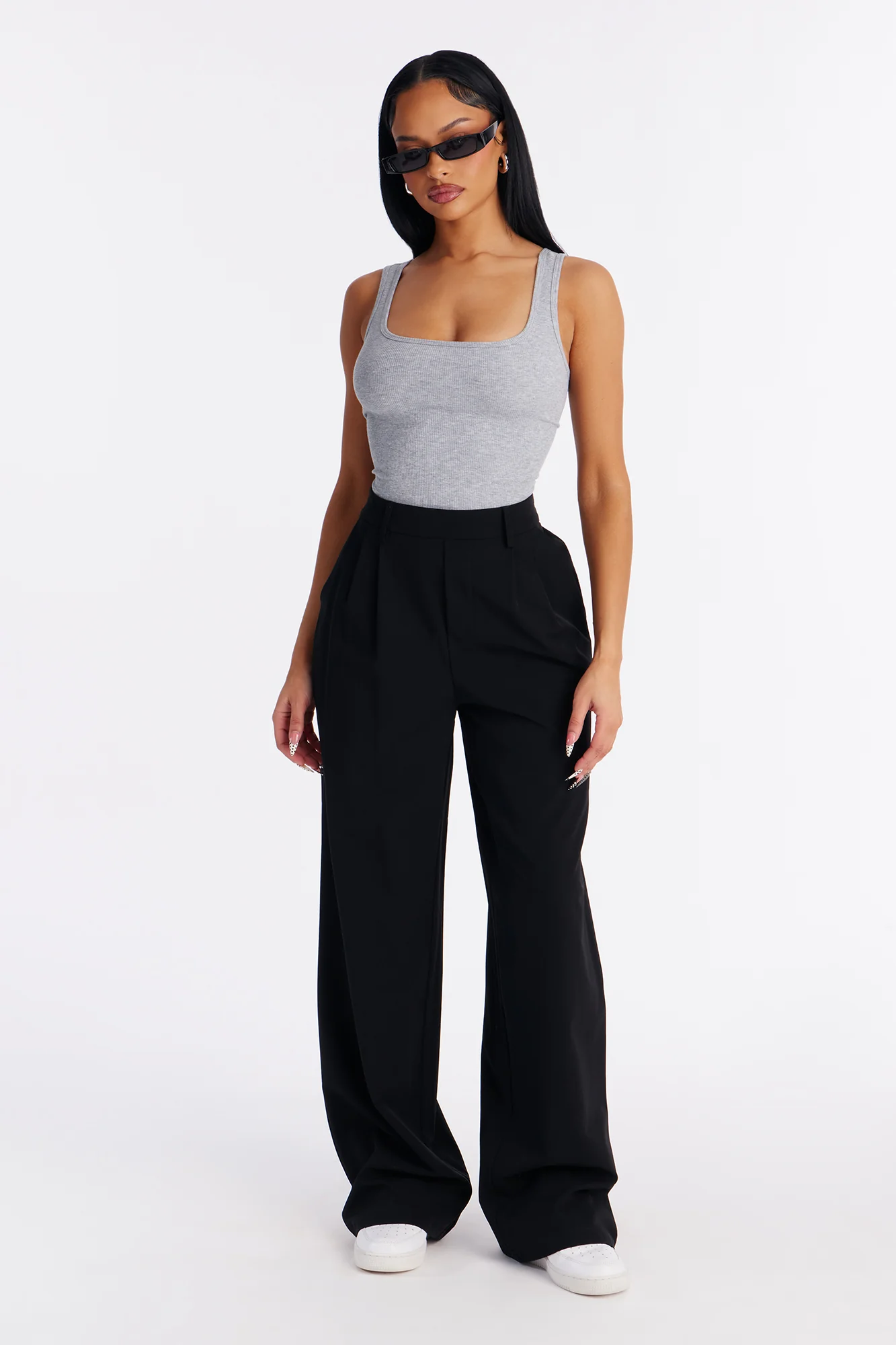 On the Go Breathable Wrinkle Free Wide Leg Pant - Black