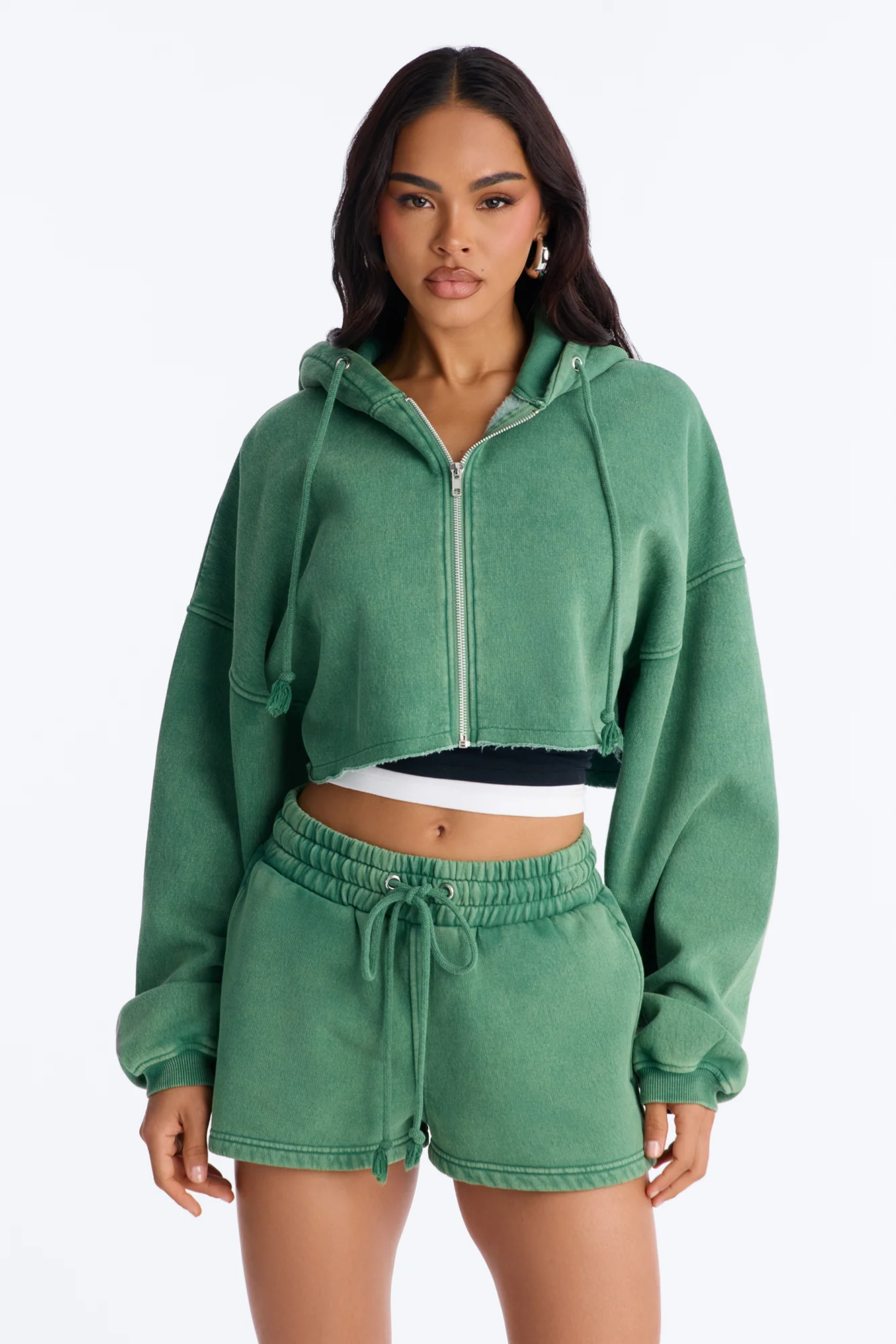 On The Go Washed Short Set - Green