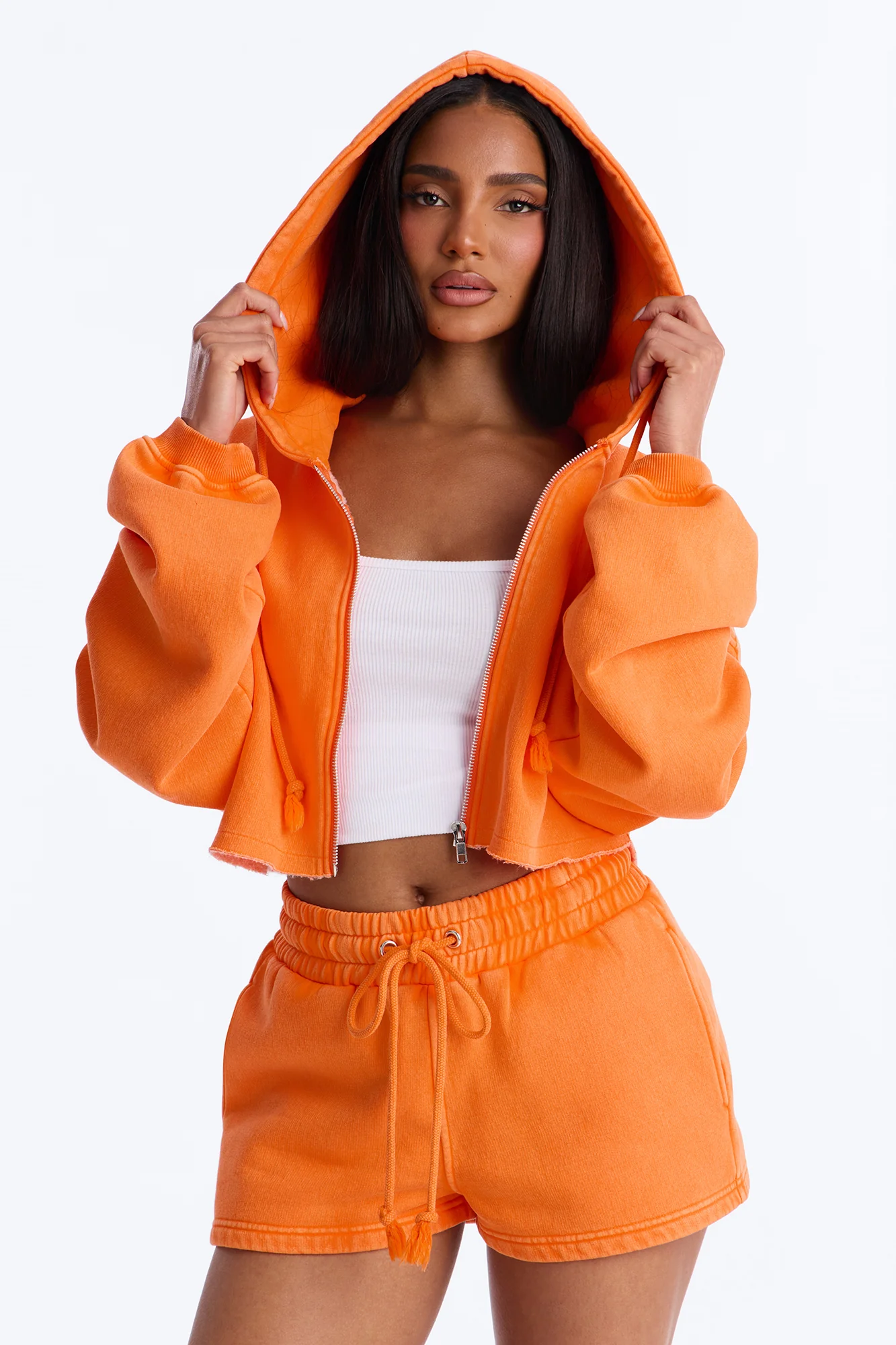 On The Go Washed Short Set - Orange - Image 3
