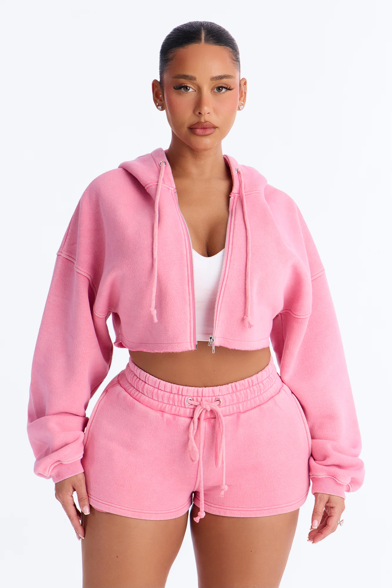 On The Go Washed Short Set - Pink - Image 2