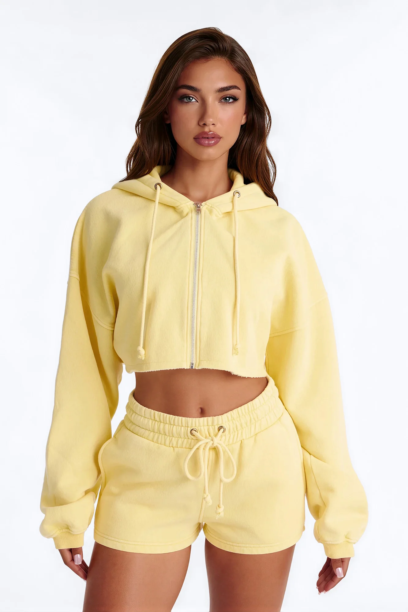 On The Go Washed Short Set - Yellow