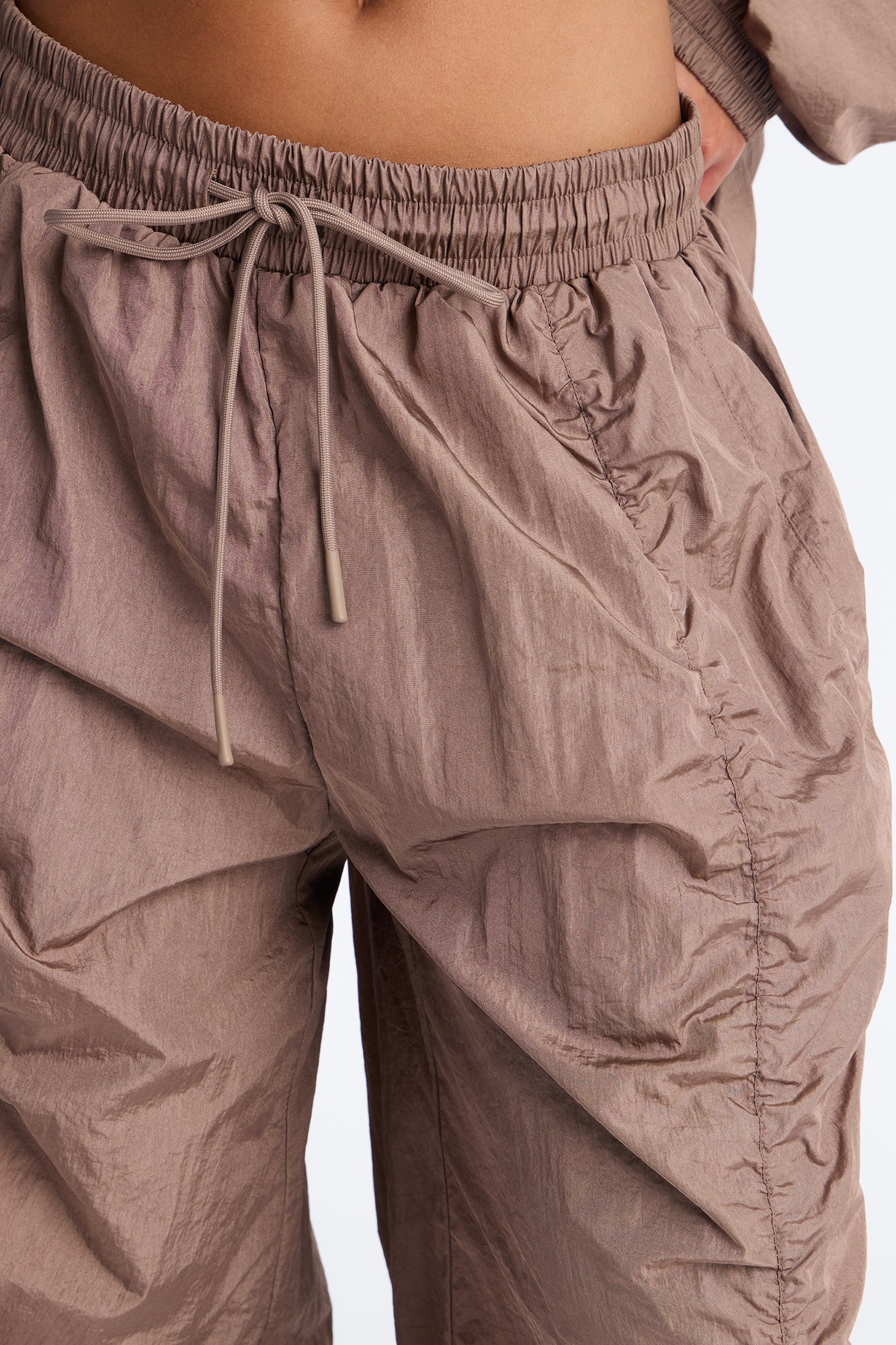 On The Move Oversized Windbreaker Jogger Pant - Caffe - Image 3