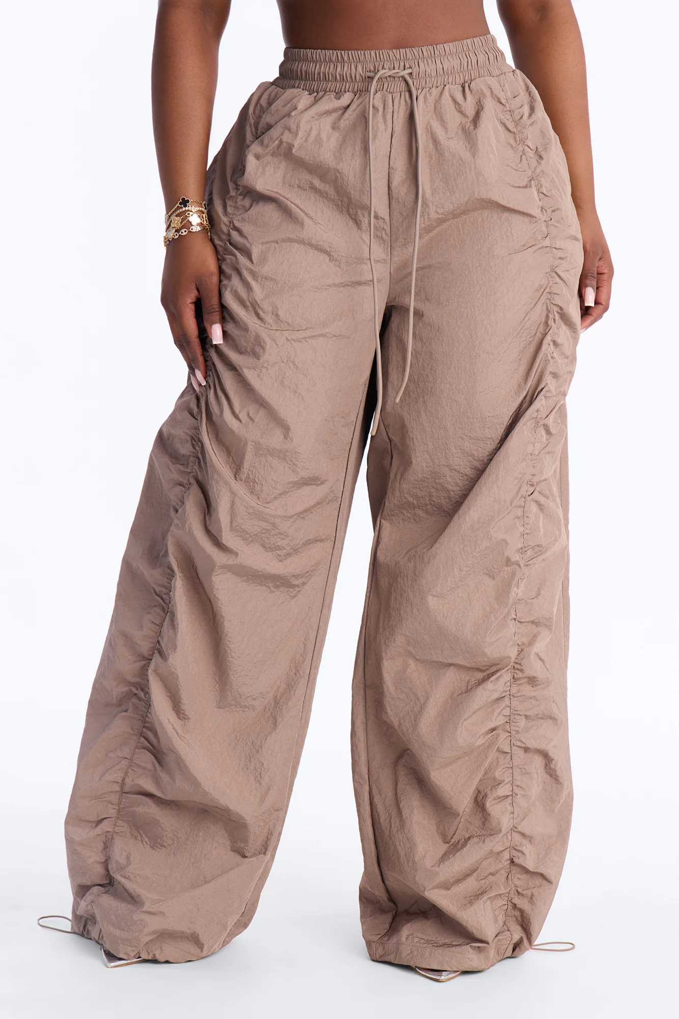 On The Move Oversized Windbreaker Jogger Pant - Caffe - Image 6