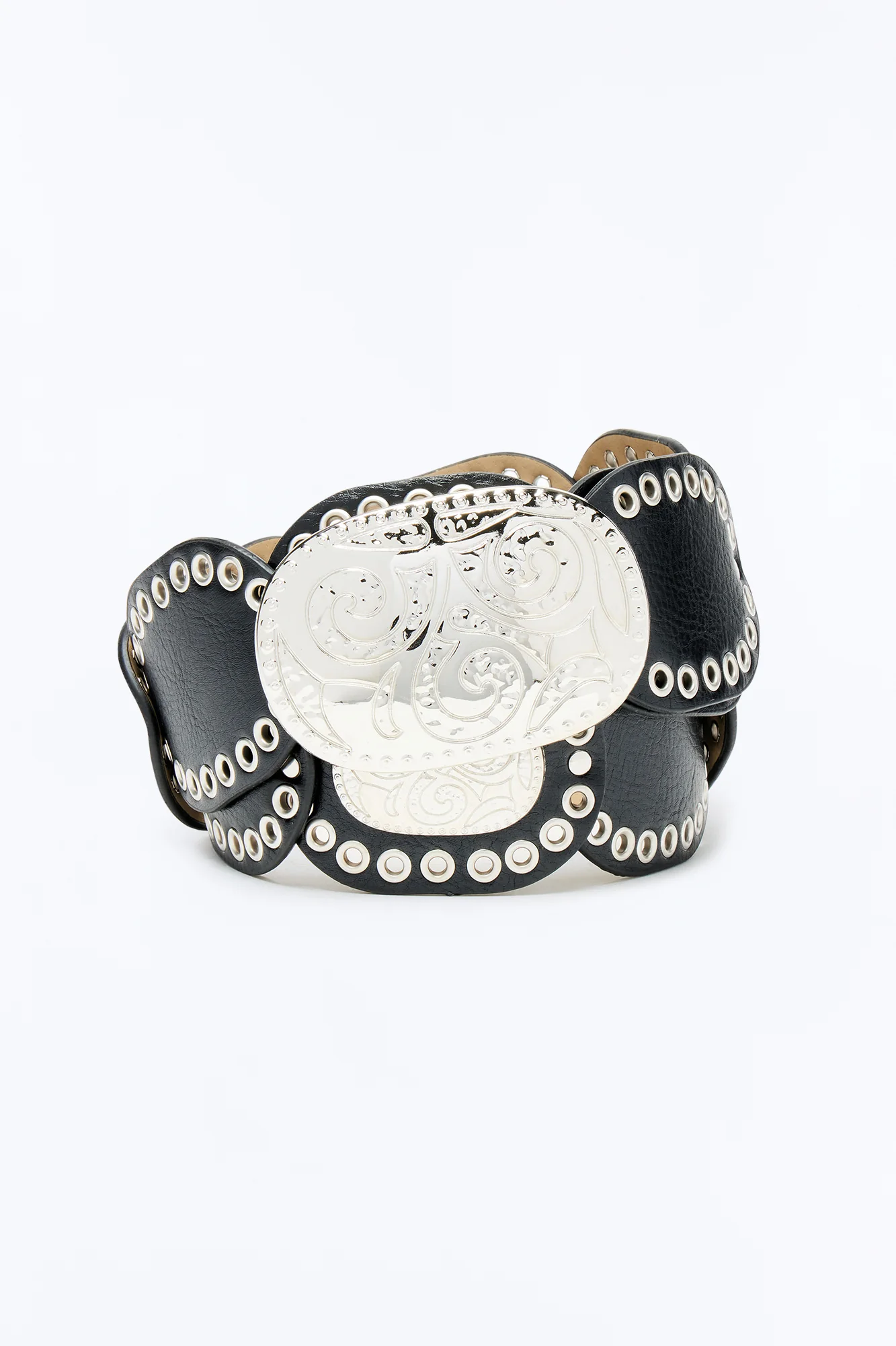 One Of Those Nights Out Faux Leather Belt - Silver/Black - Image 3