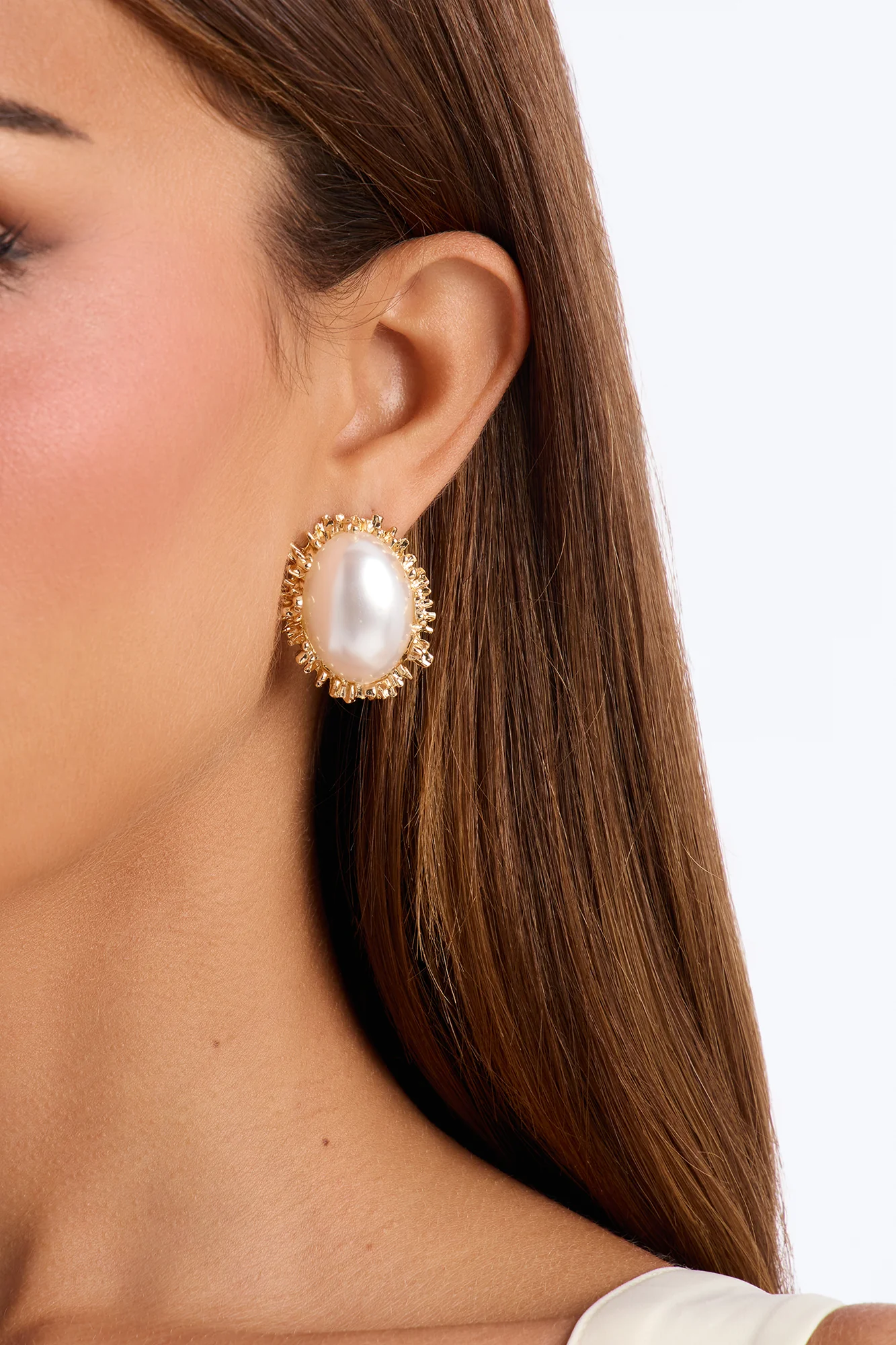 Only Pearl Stud Earrings - Gold