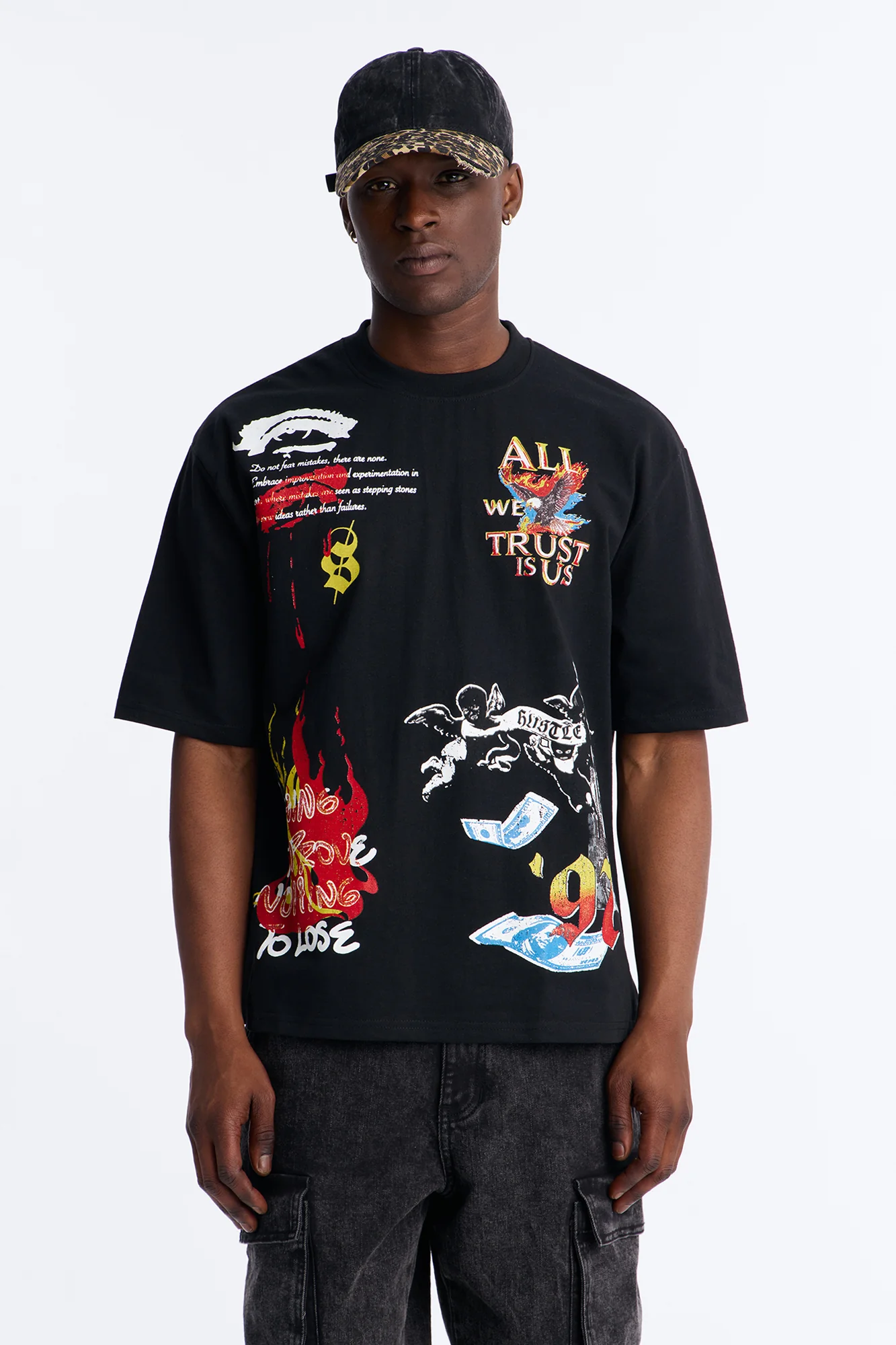 Only The Brave Oversized Short Sleeve Tee - Black - Image 3