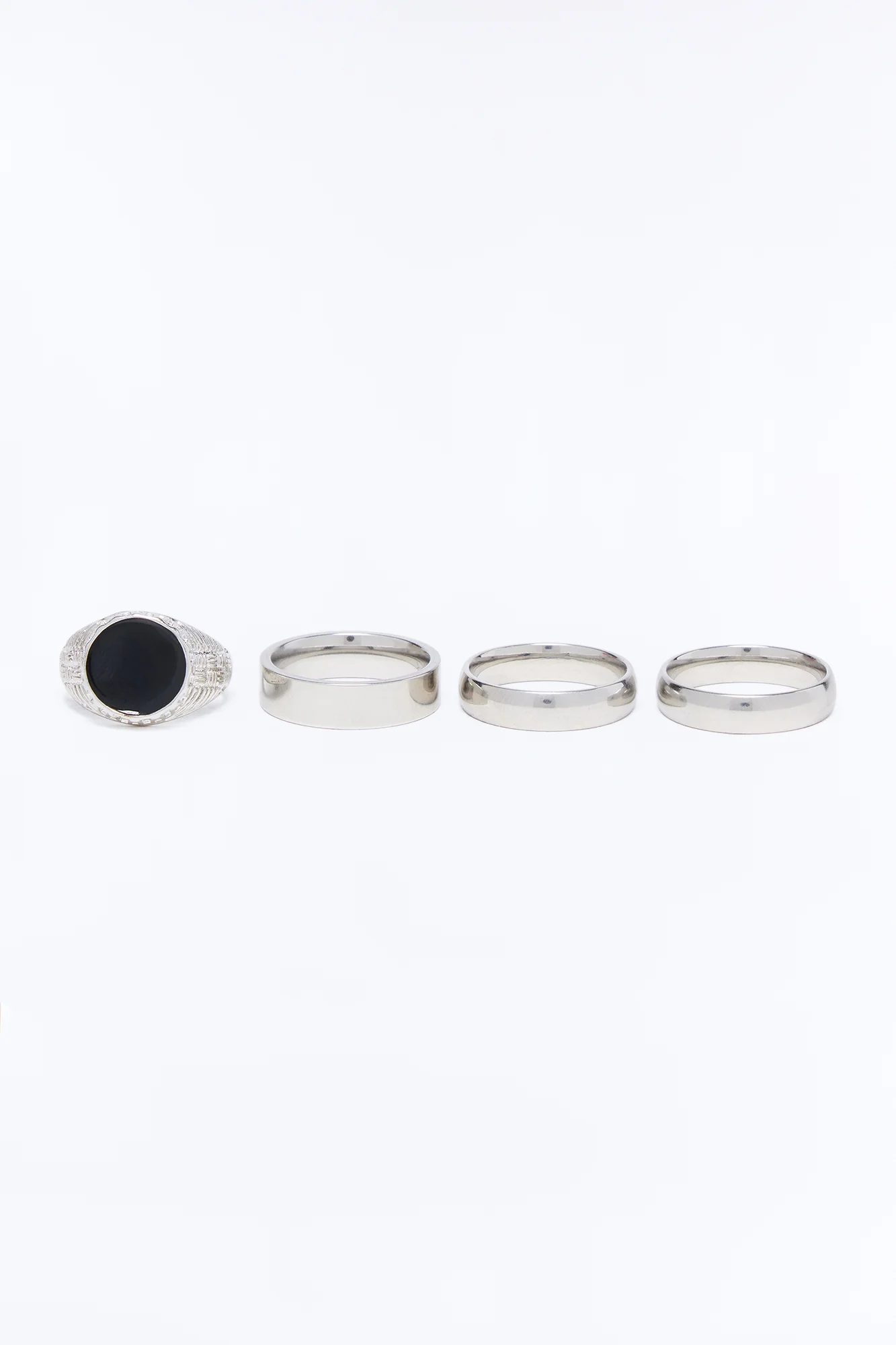 Onyx Vow Ring Set - Silver - Image 3