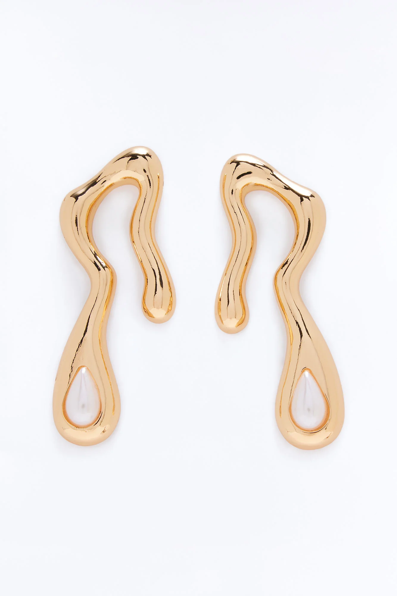 Opal Grace Abstract Drop Earrings - Gold