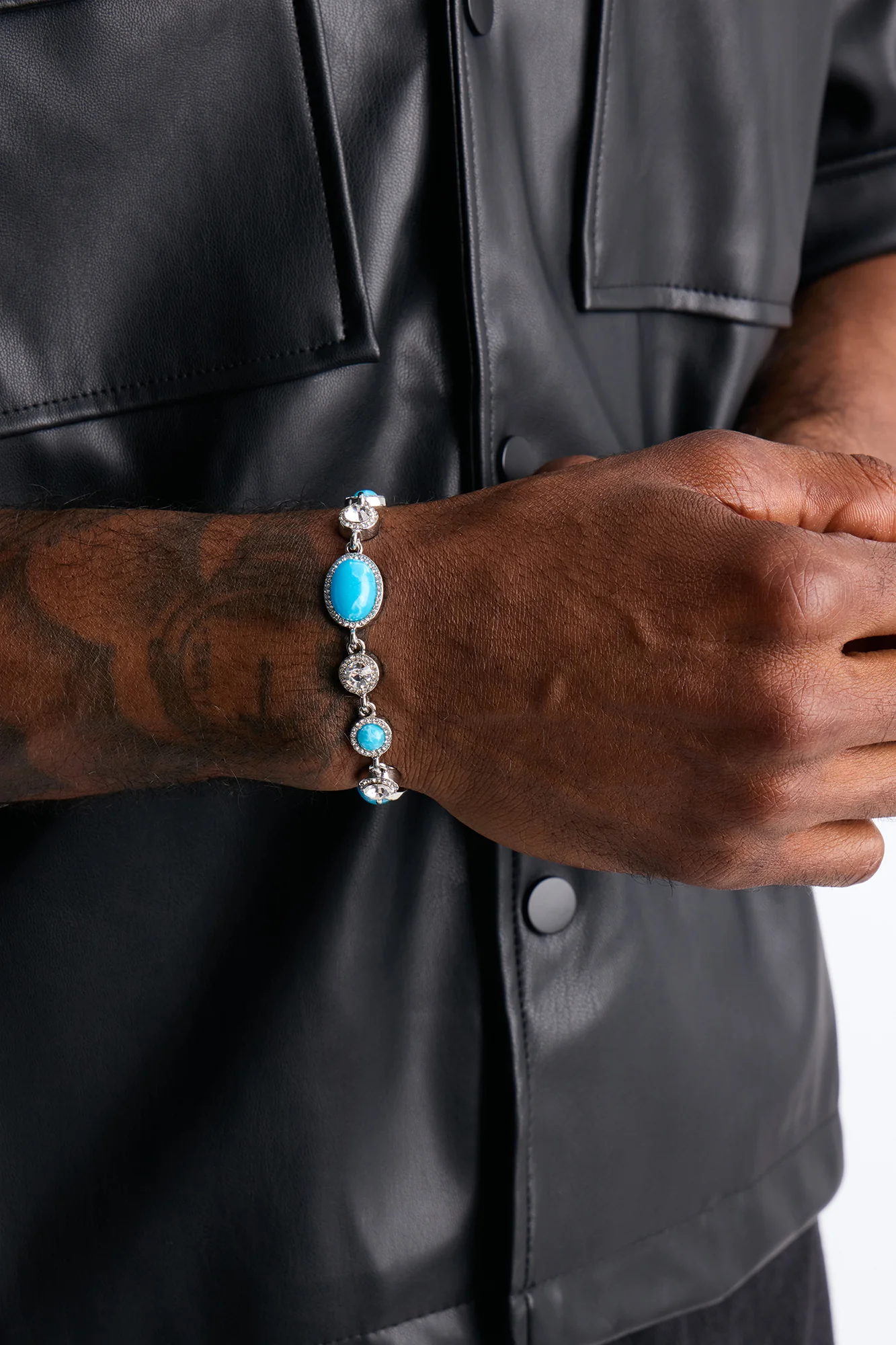 Opal Iced Gemstone Bracelet - Silver - Image 2