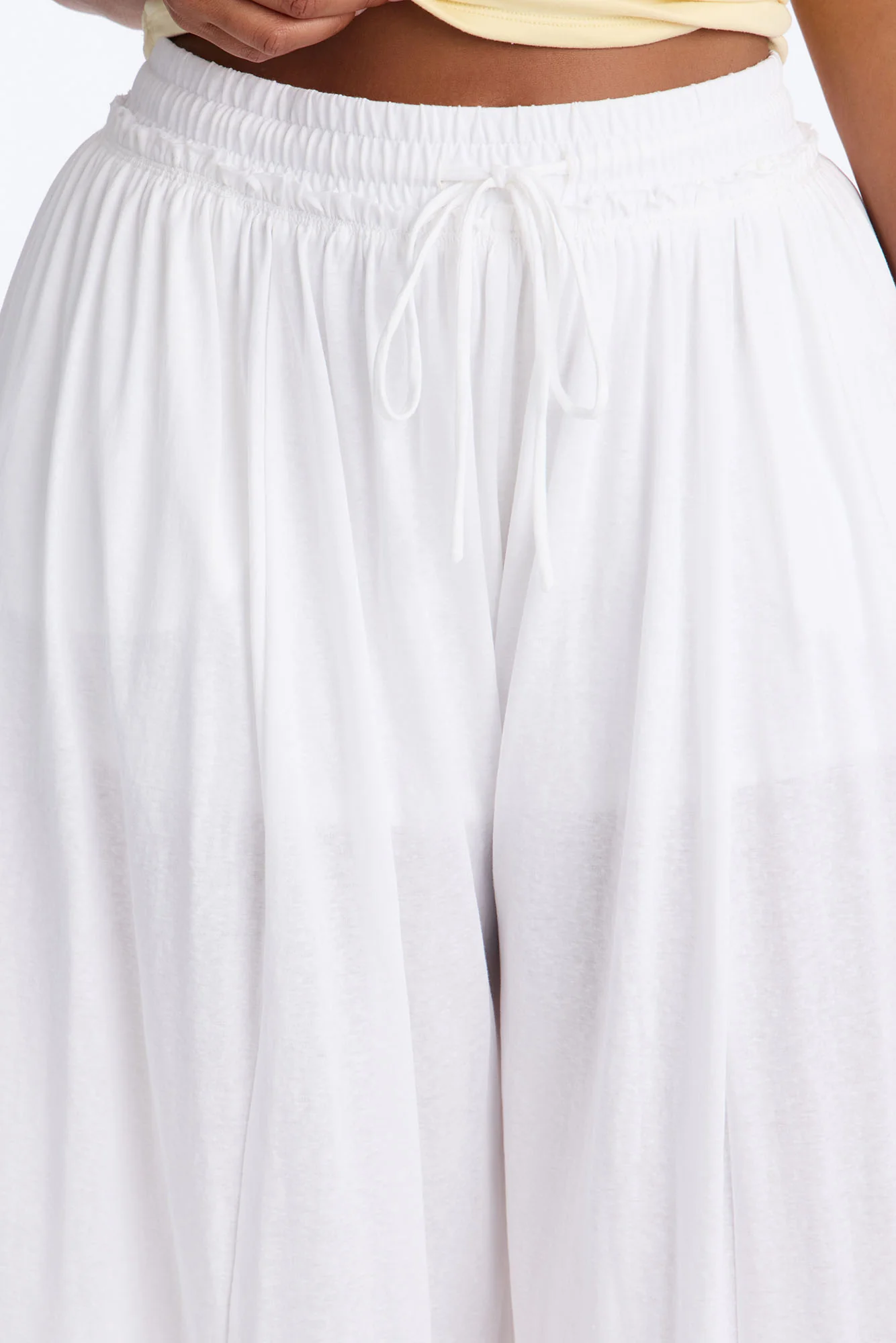 Opal Mid Rise Wide Leg Cropped Pant - White - Image 6