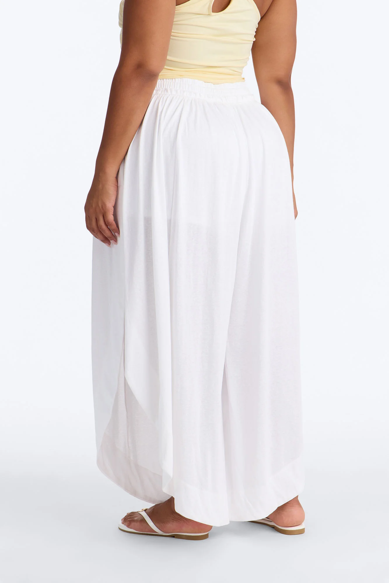 Opal Mid Rise Wide Leg Cropped Pant - White - Image 7