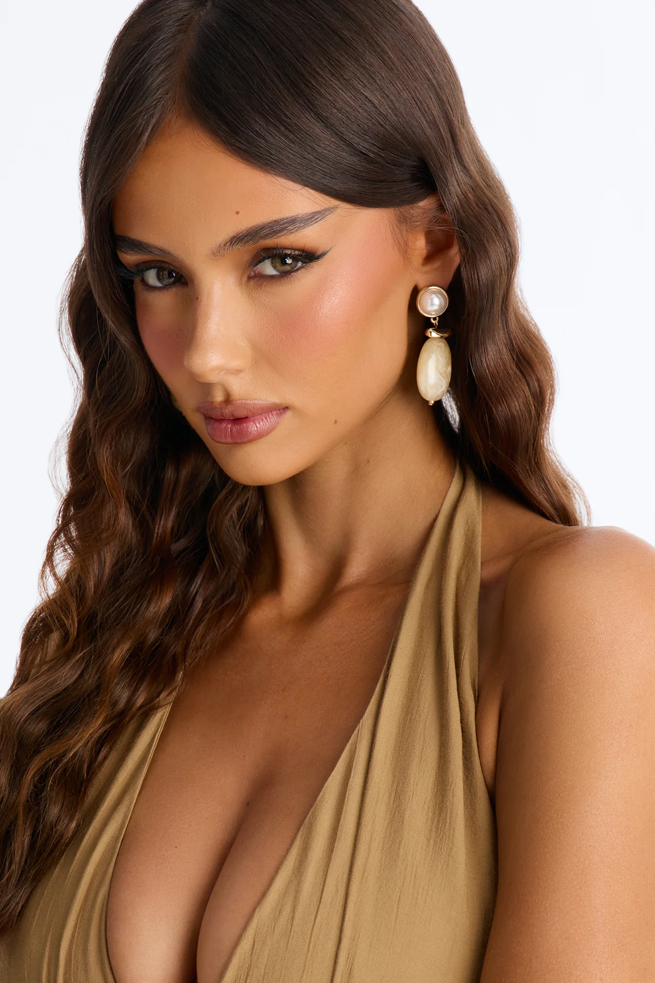 Opal Ray Drop Earrings - Brown/combo - Image 2