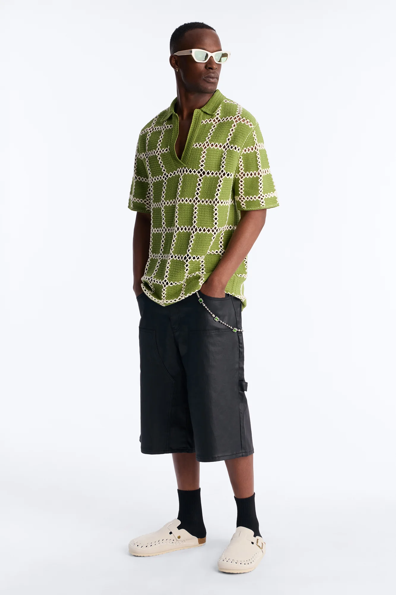 Open Field Crochet Johnny Polo - Olive - Image 2