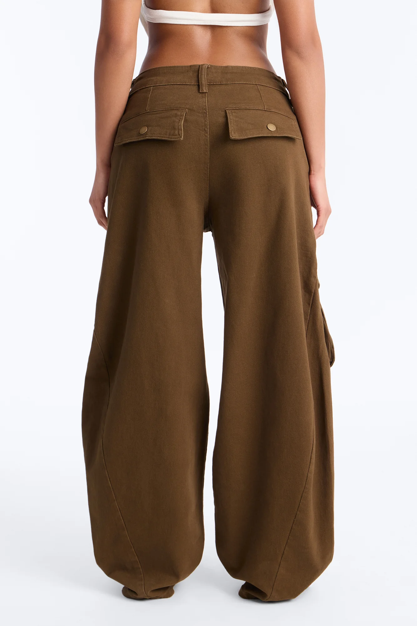 Open Ranks Stretch Cargo Jeans - Olive - Image 4