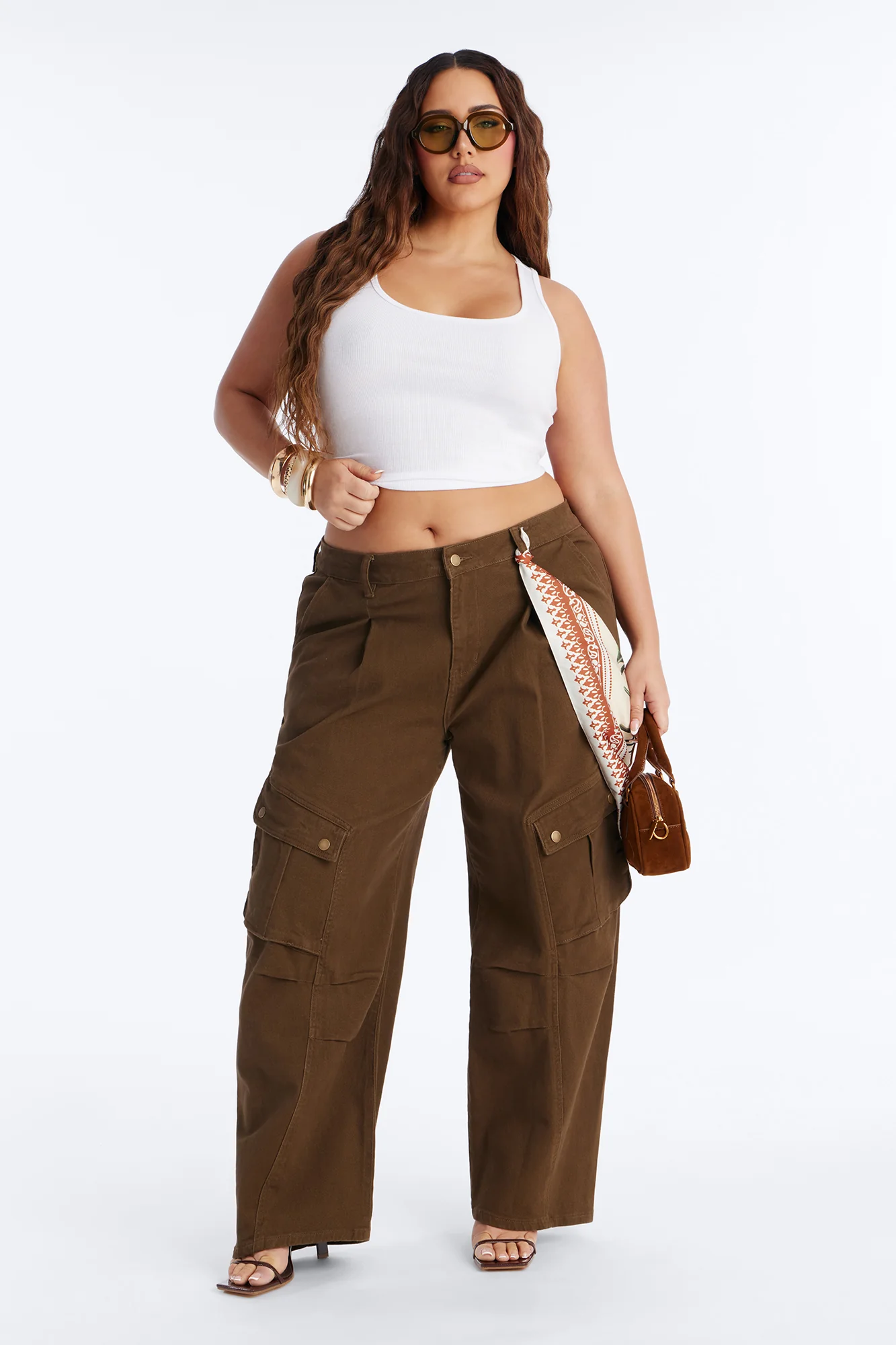 Open Ranks Stretch Cargo Jeans - Olive - Image 5
