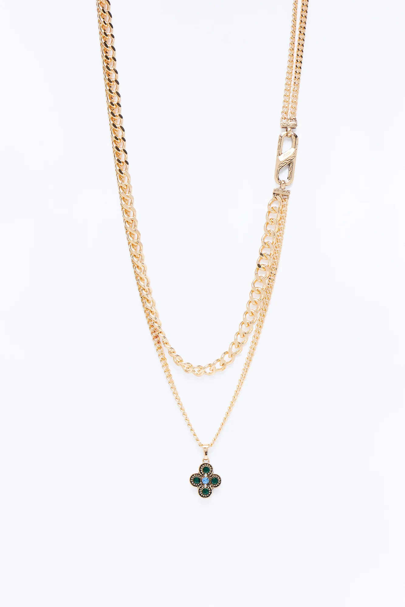 Opulent Cross Chain Necklace Set - Gold - Image 3