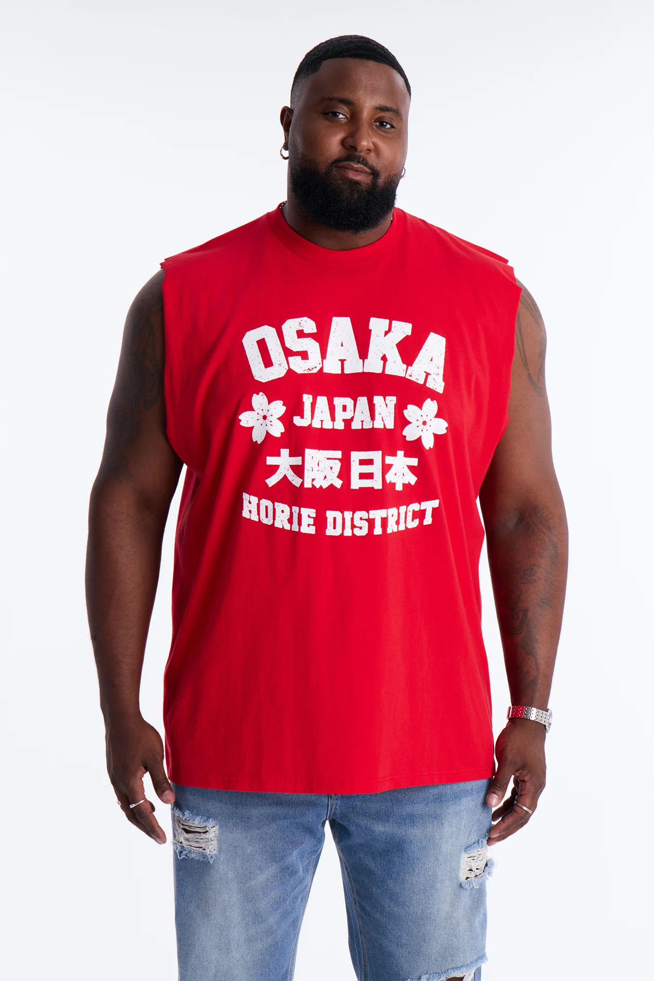 Osaka Japan Muscle Tee - Red - Image 5