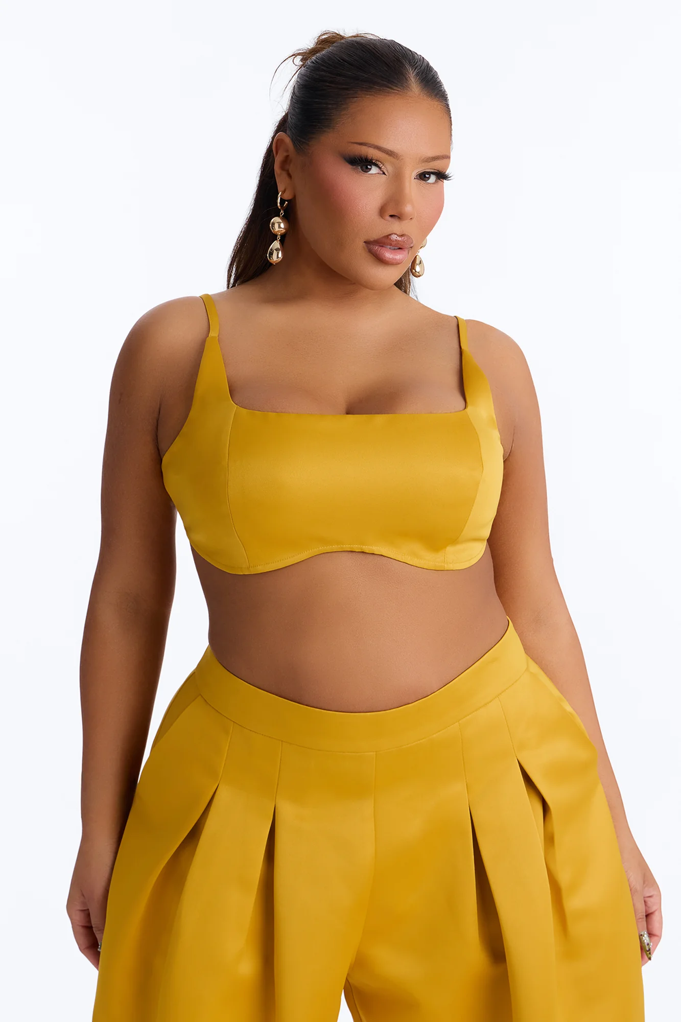 Ottilie Square Neck Tie Back Bralette Top - Yellow - Image 6