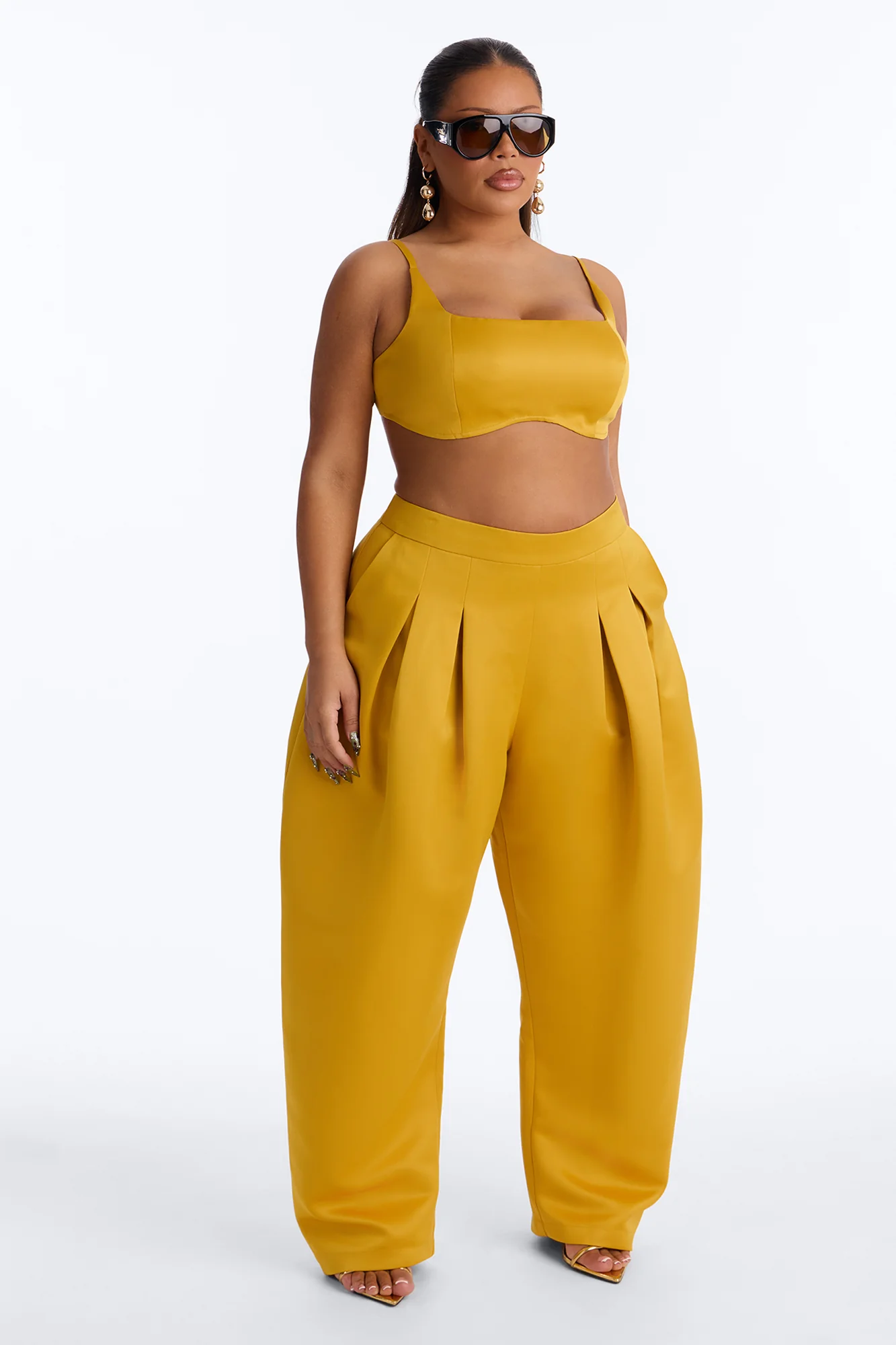 Ottilie Square Neck Tie Back Bralette Top - Yellow - Image 7