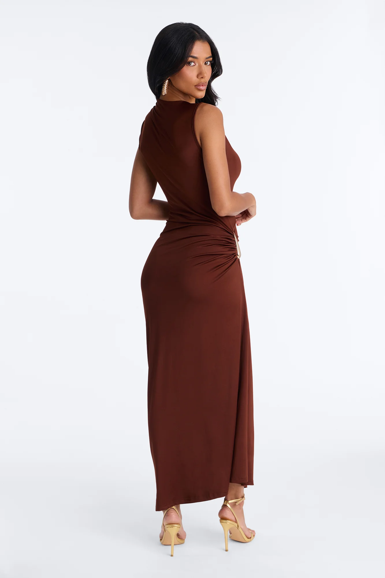 Out For The Night Hardware Maxi Dress - Chocolate - Image 4