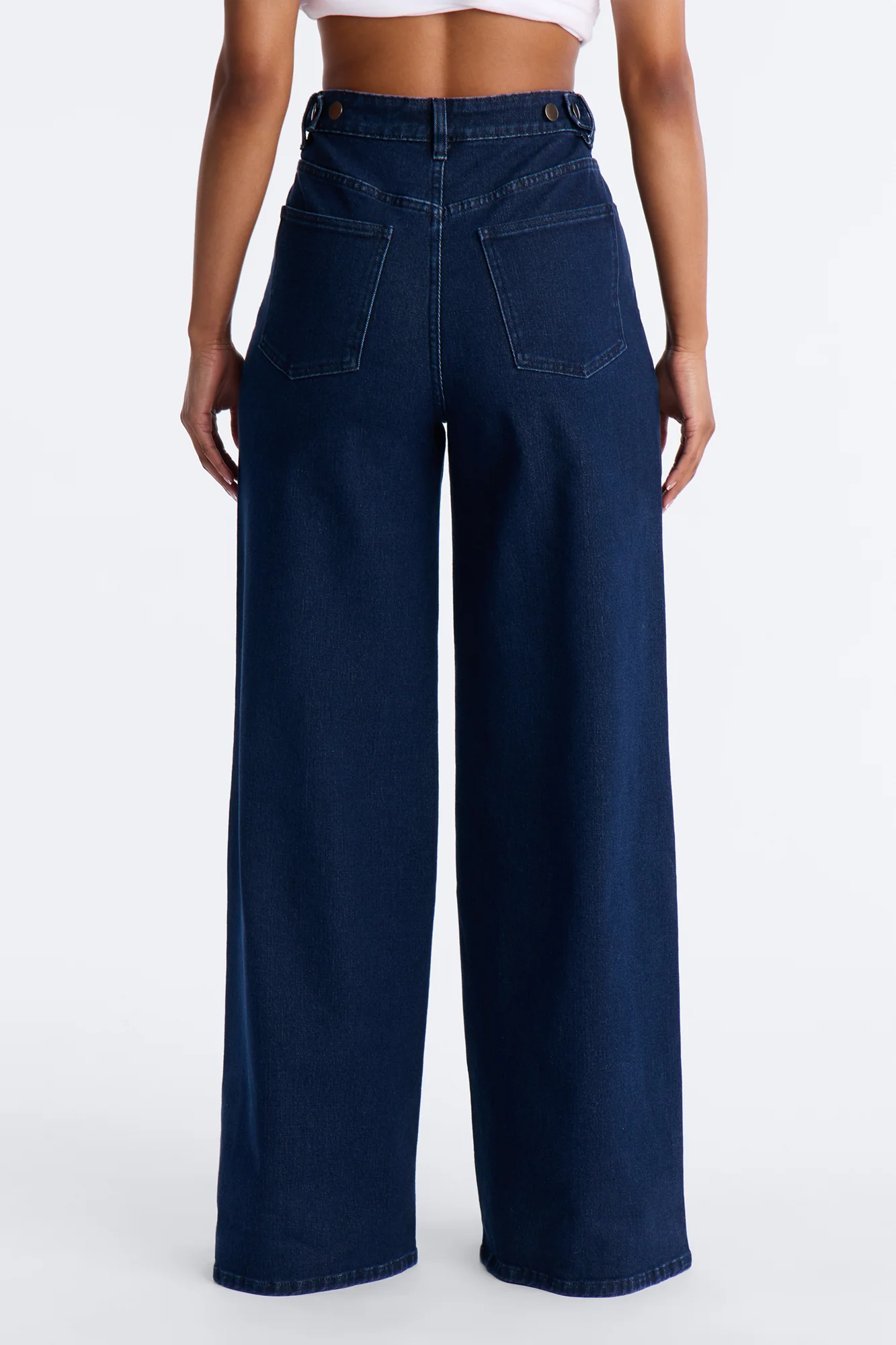 Out Of Sight Wide Leg Jeans - Dark Wash - Image 3
