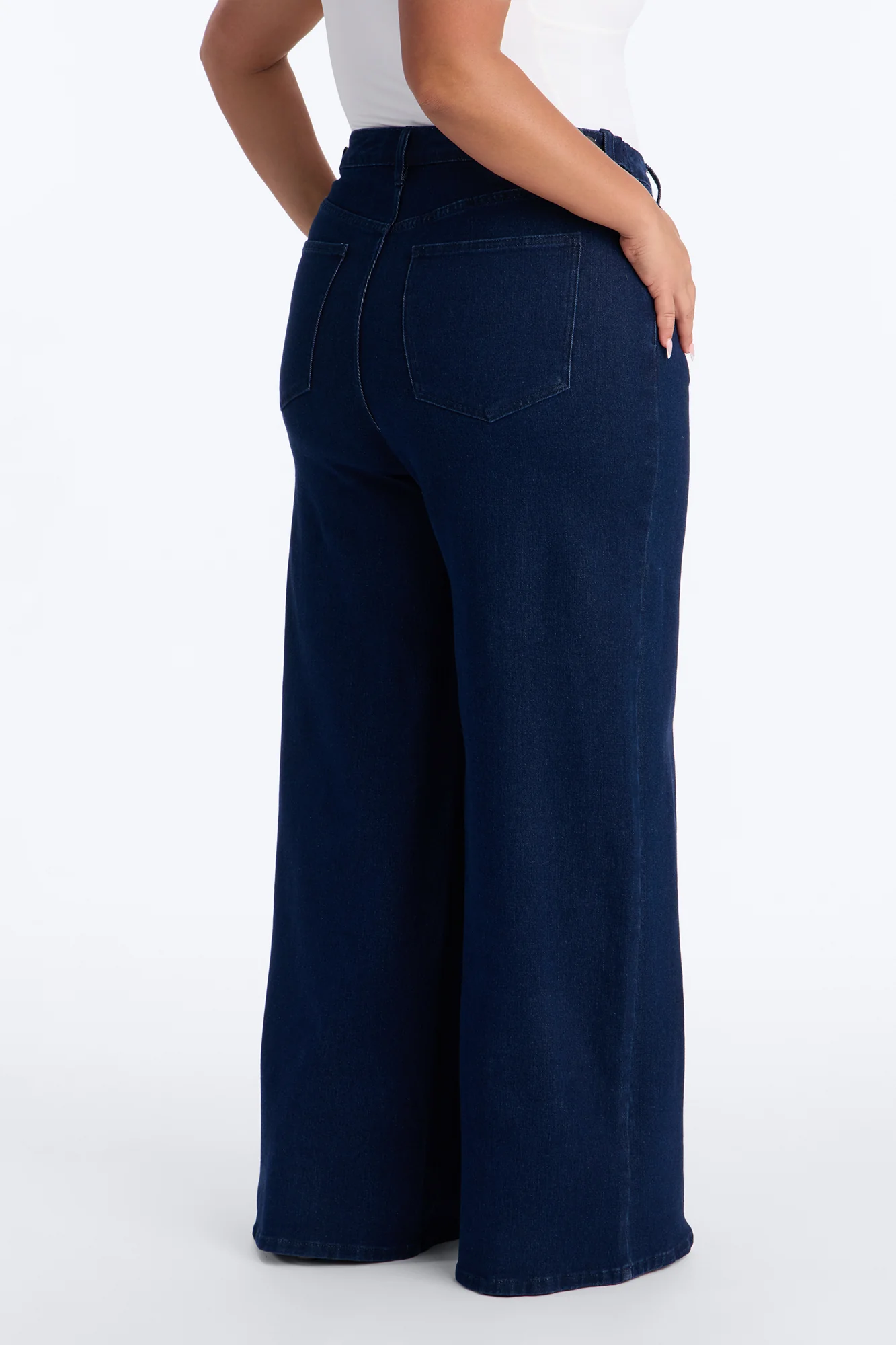 Out Of Sight Wide Leg Jeans - Dark Wash - Image 7