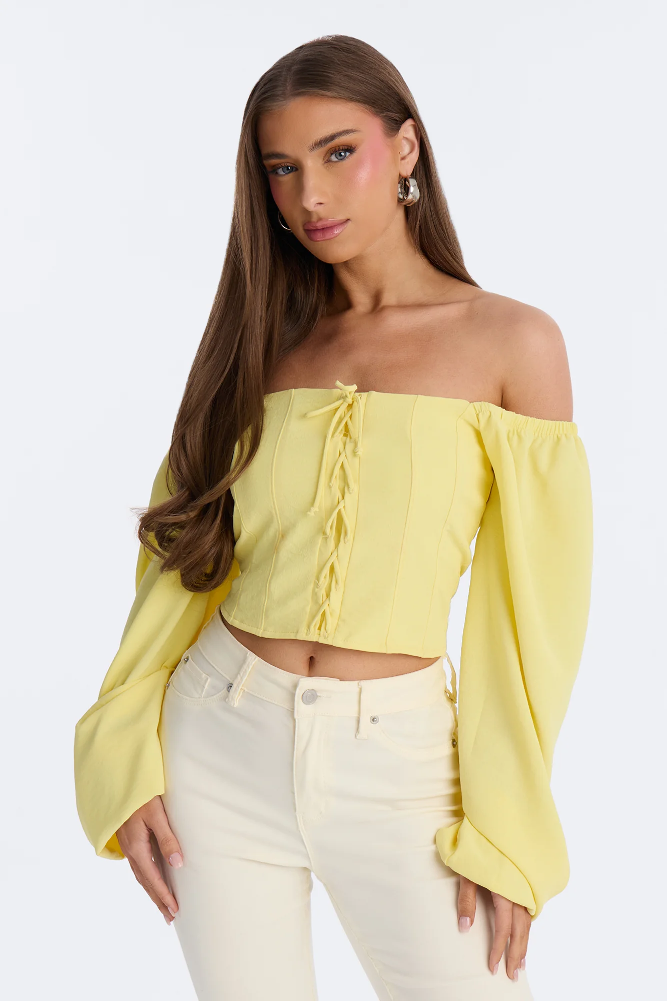 Out To Play Lace Up Airflow Top - Butter Yellow