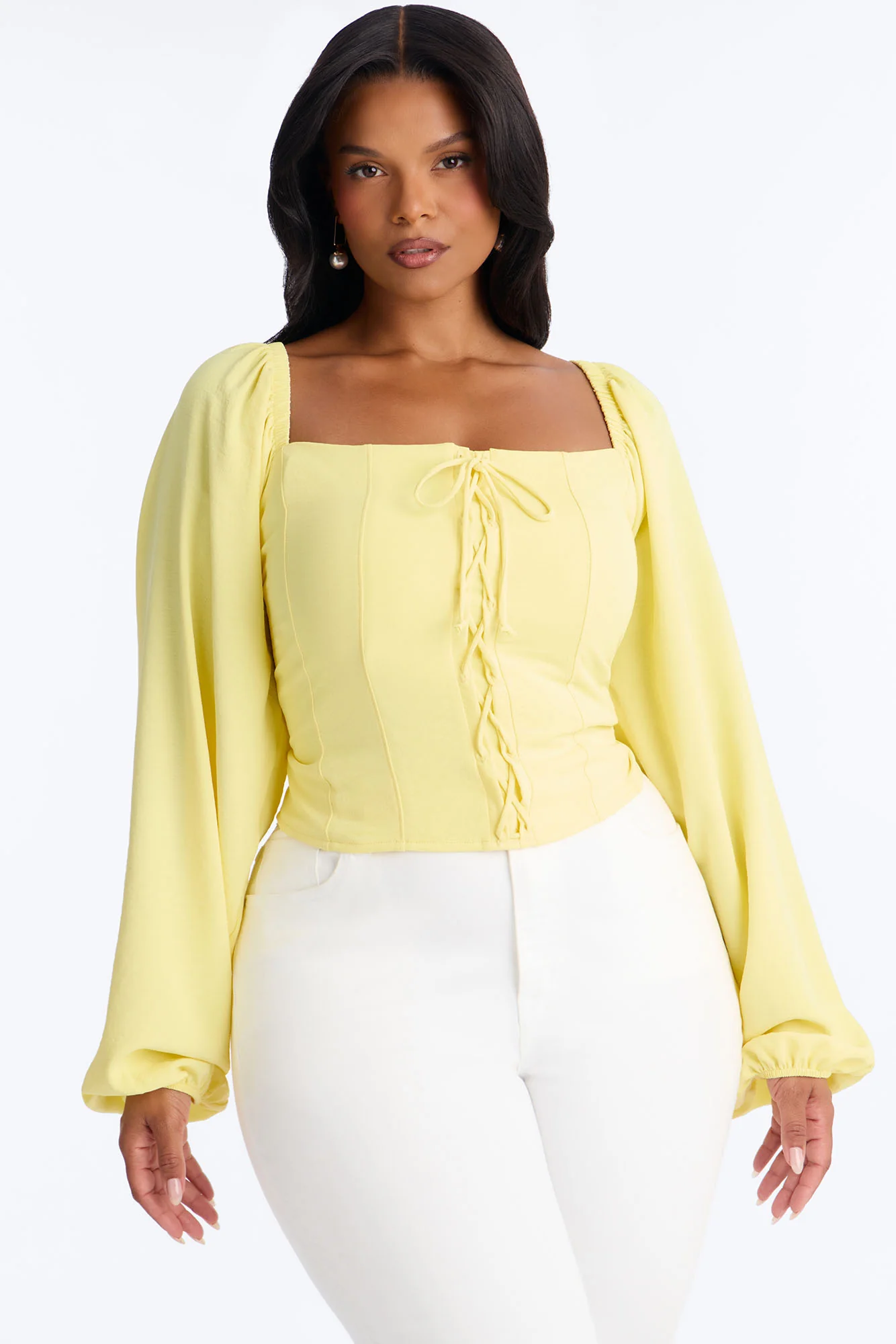 Out To Play Lace Up Airflow Top - Butter Yellow - Image 6