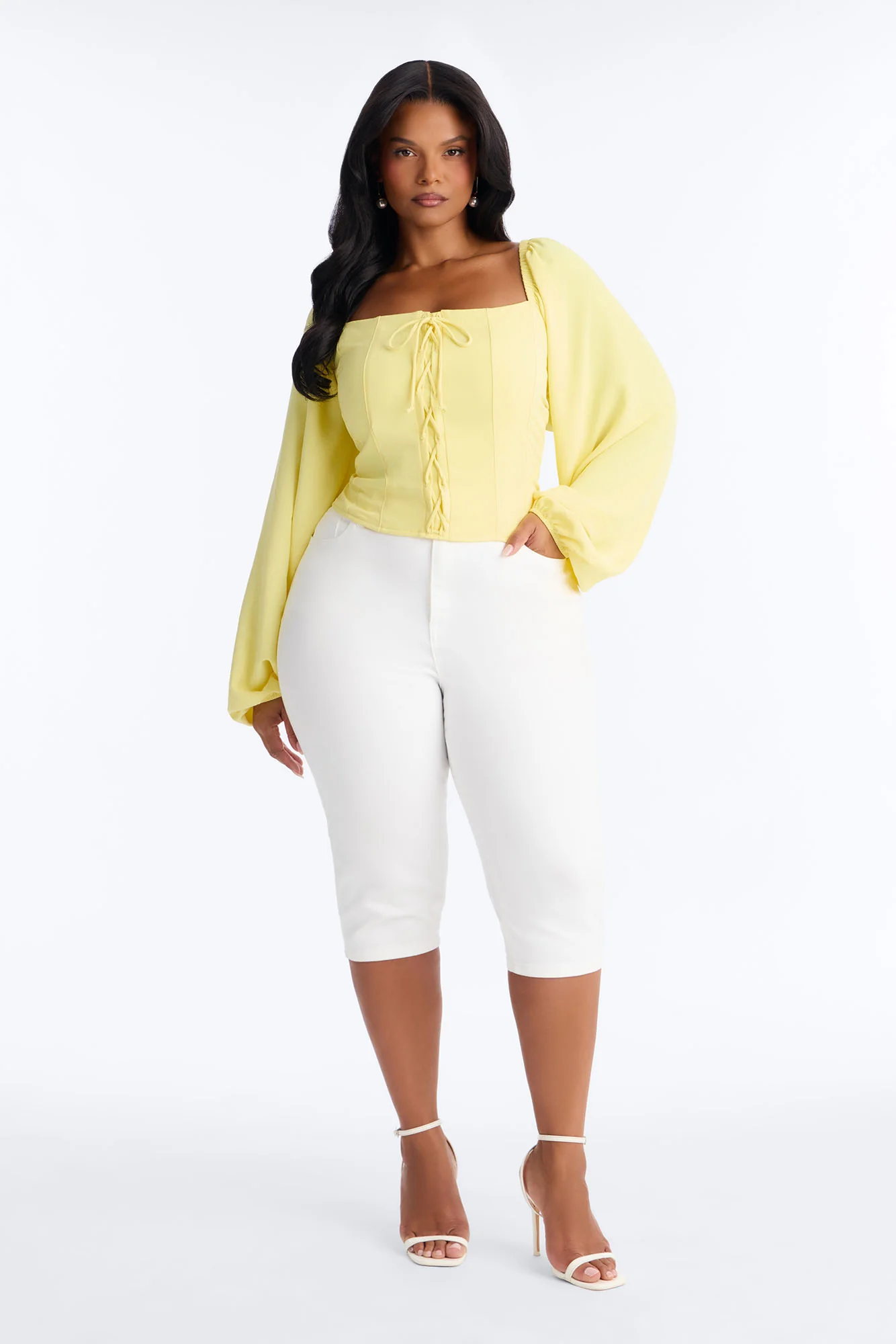 Out To Play Lace Up Airflow Top - Butter Yellow - Image 7